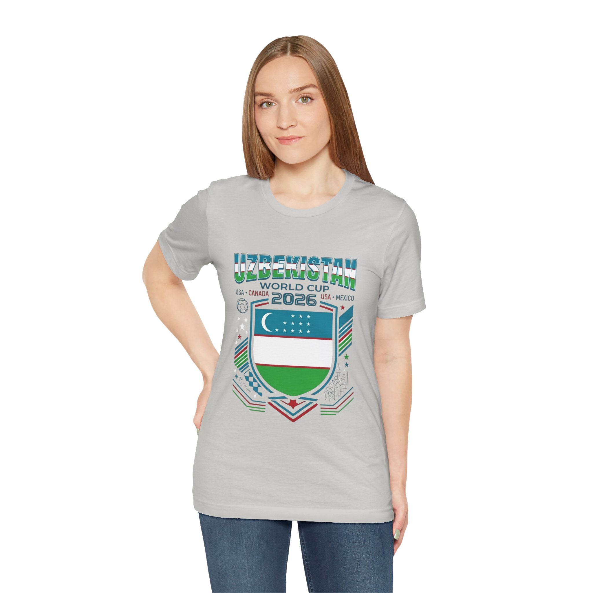 Camiseta Uzbekistán Mundial 2026 | Escudo de fútbol de Uzbekistán, EE. UU. Canadá México