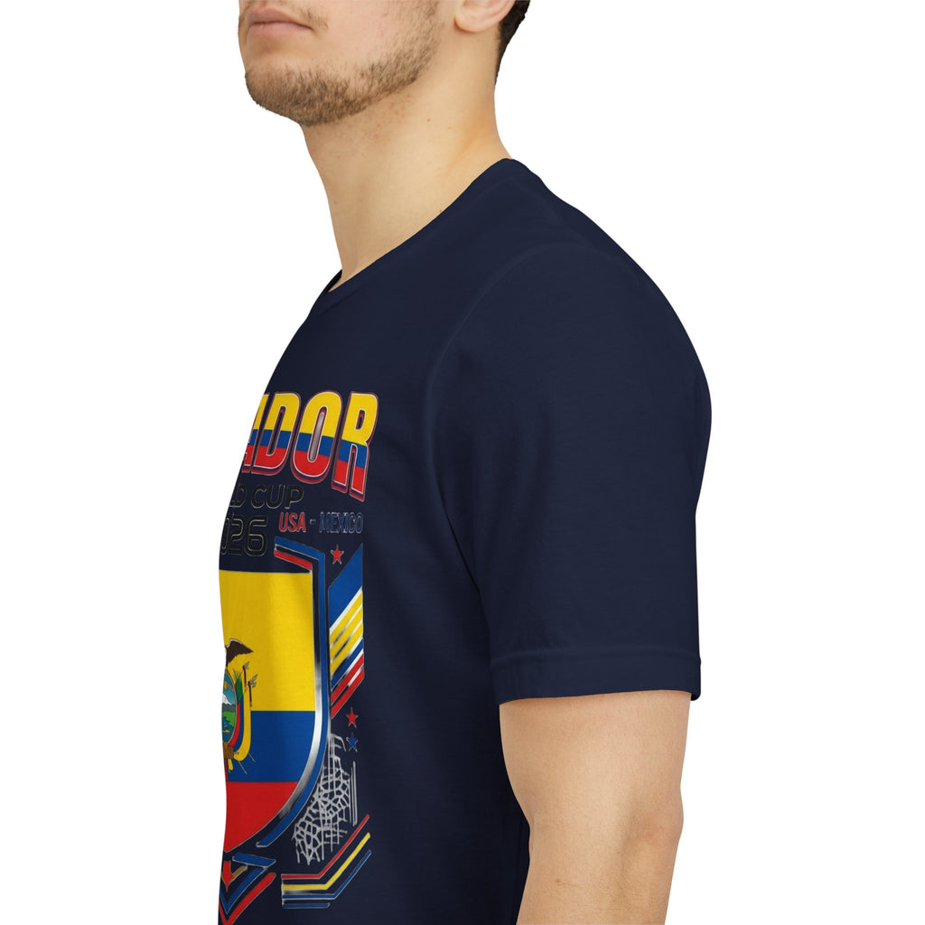 Camiseta Ecuador Mundial 2026 | Escudo de Fútbol de Ecuador, EE. UU. Canadá México