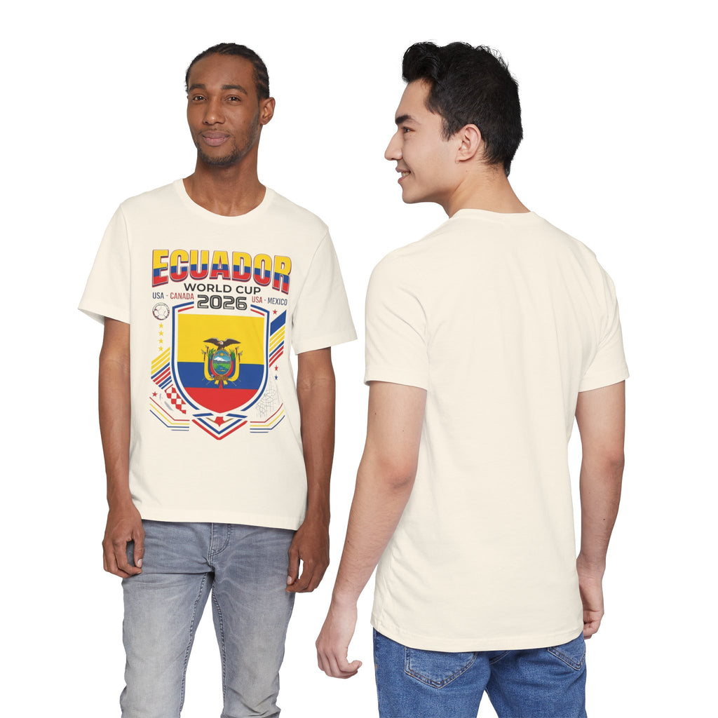 Camiseta Ecuador Mundial 2026 | Escudo de Fútbol de Ecuador, EE. UU. Canadá México