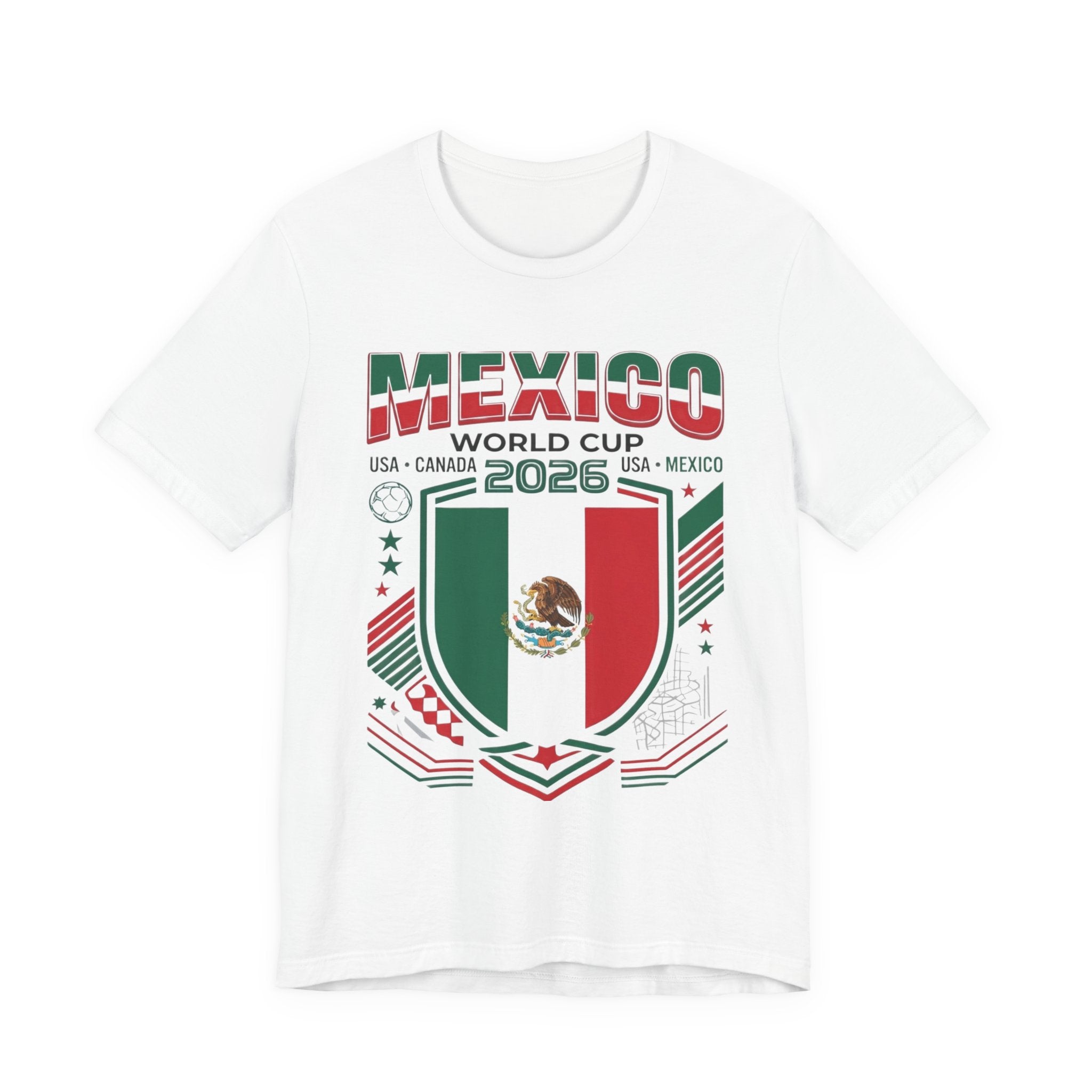T-shirt Coupe du Monde 2026 Mexique | Blason de football du Mexique, États-Unis Canada Mexique
