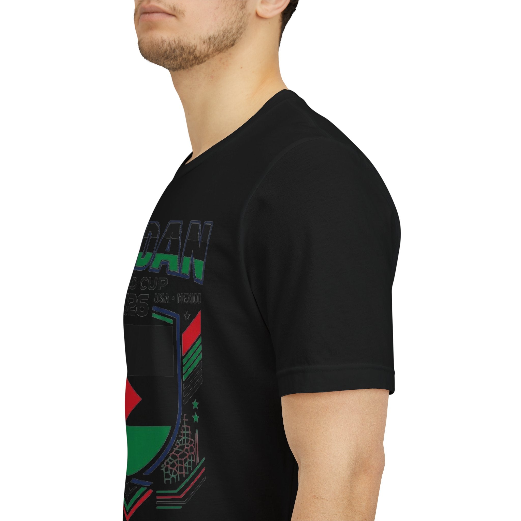 Camiseta Jordan Mundial 2026 | Escudo de fútbol de Jordania, EE. UU., Canadá, México