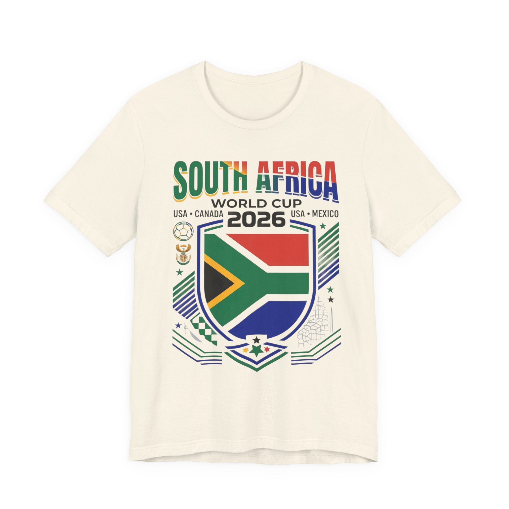 Camiseta Mundial de Sudáfrica 2026 | Escudo de Fútbol de Sudáfrica, EE. UU., Canadá, México