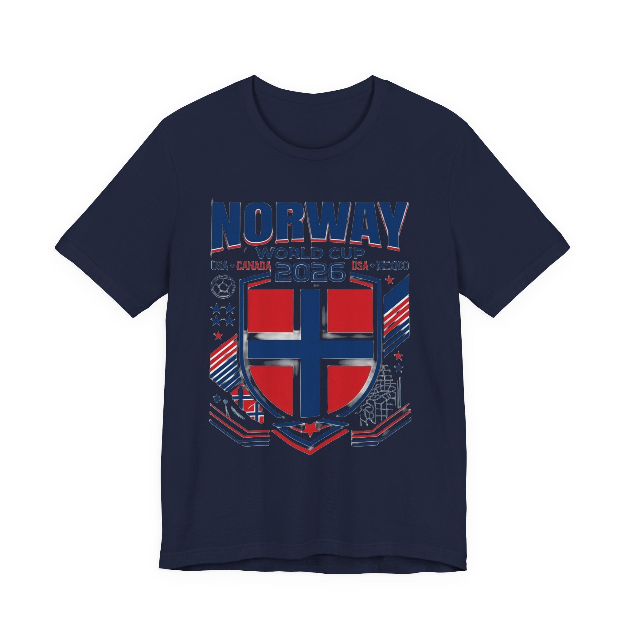 T-shirt Norvège Coupe du Monde 2026 | Blason Football Norvège, USA Canada Mexique