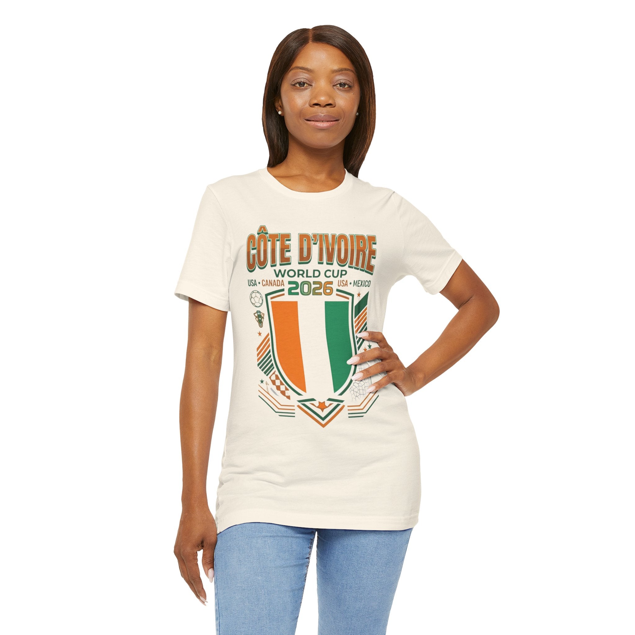 Camiseta Copa Mundial 2026 Costa de Marfil | Escudo de Fútbol de Costa de Marfil, EE. UU. Canadá México