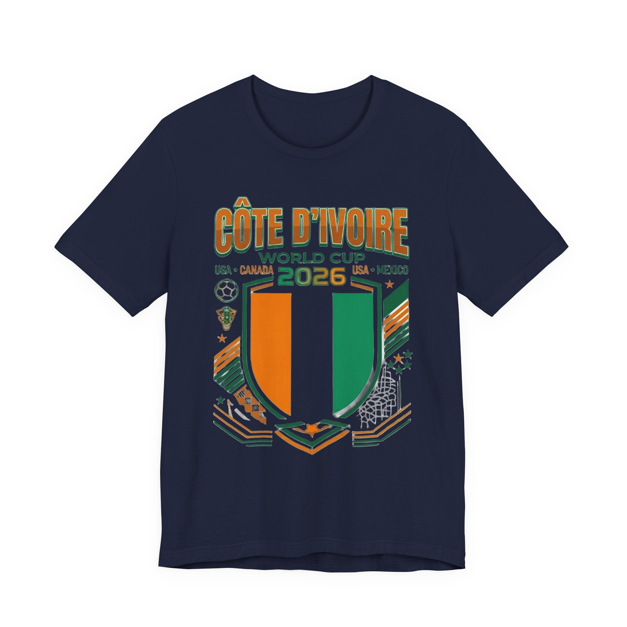 Tee Coupe du Monde 2026 Côte d'Ivoire | Blason Football Côte d'Ivoire, USA Canada Mexique