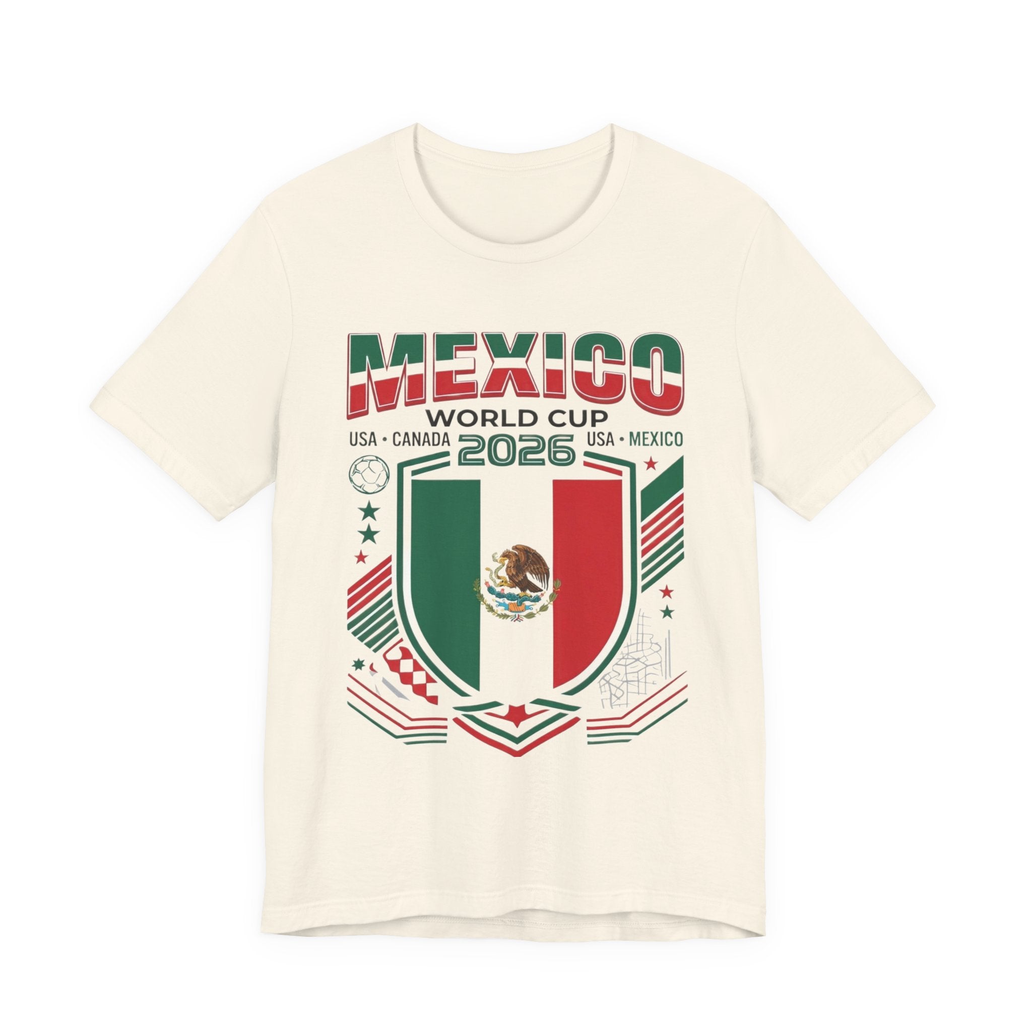 T-shirt Coupe du Monde 2026 Mexique | Blason de football du Mexique, États-Unis Canada Mexique