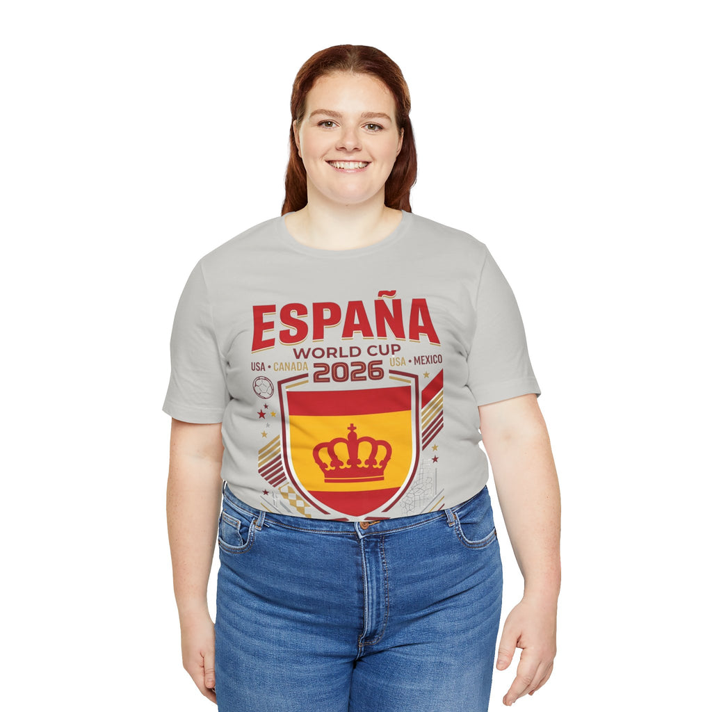 Camiseta España Mundial 2026 | Escudo de Fútbol de España, EE. UU., Canadá, México
