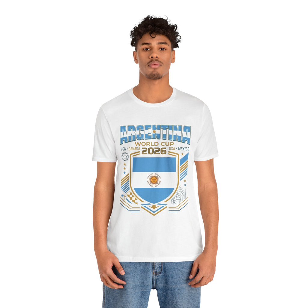 Camiseta Argentina Mundial 2026 | Escudo de la selección argentina de fútbol, EE. UU., Canadá, México