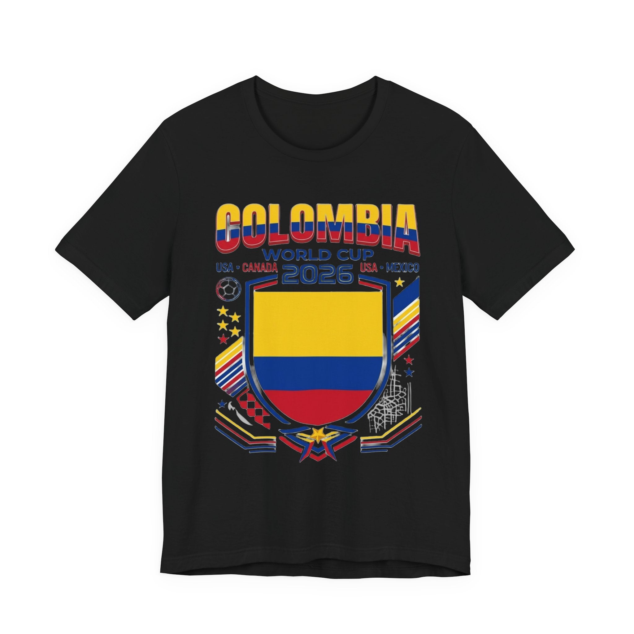 Colombia World Cup 2026 Tee | Colombia Football Crest, USA Canada Mexico