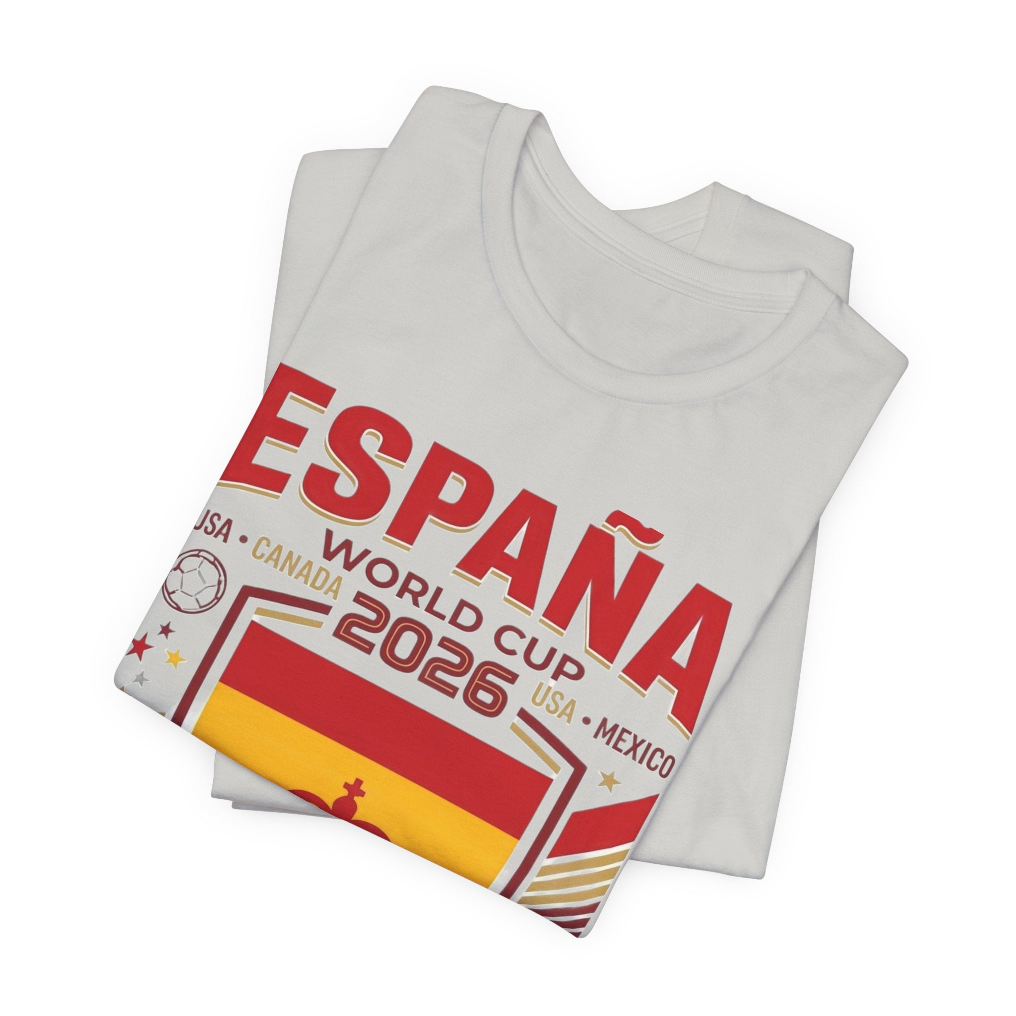Camiseta España Mundial 2026 | Escudo de Fútbol de España, EE. UU., Canadá, México