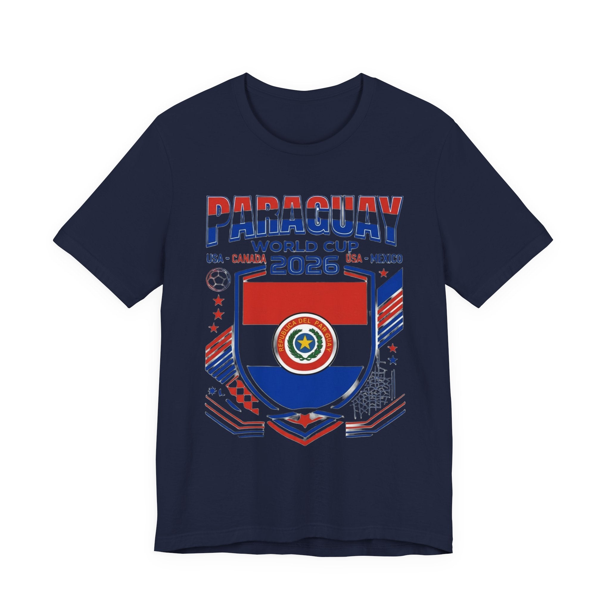 Camiseta de Paraguay Mundial 2026 | Escudo de fútbol de Paraguay, EE. UU. Canadá México
