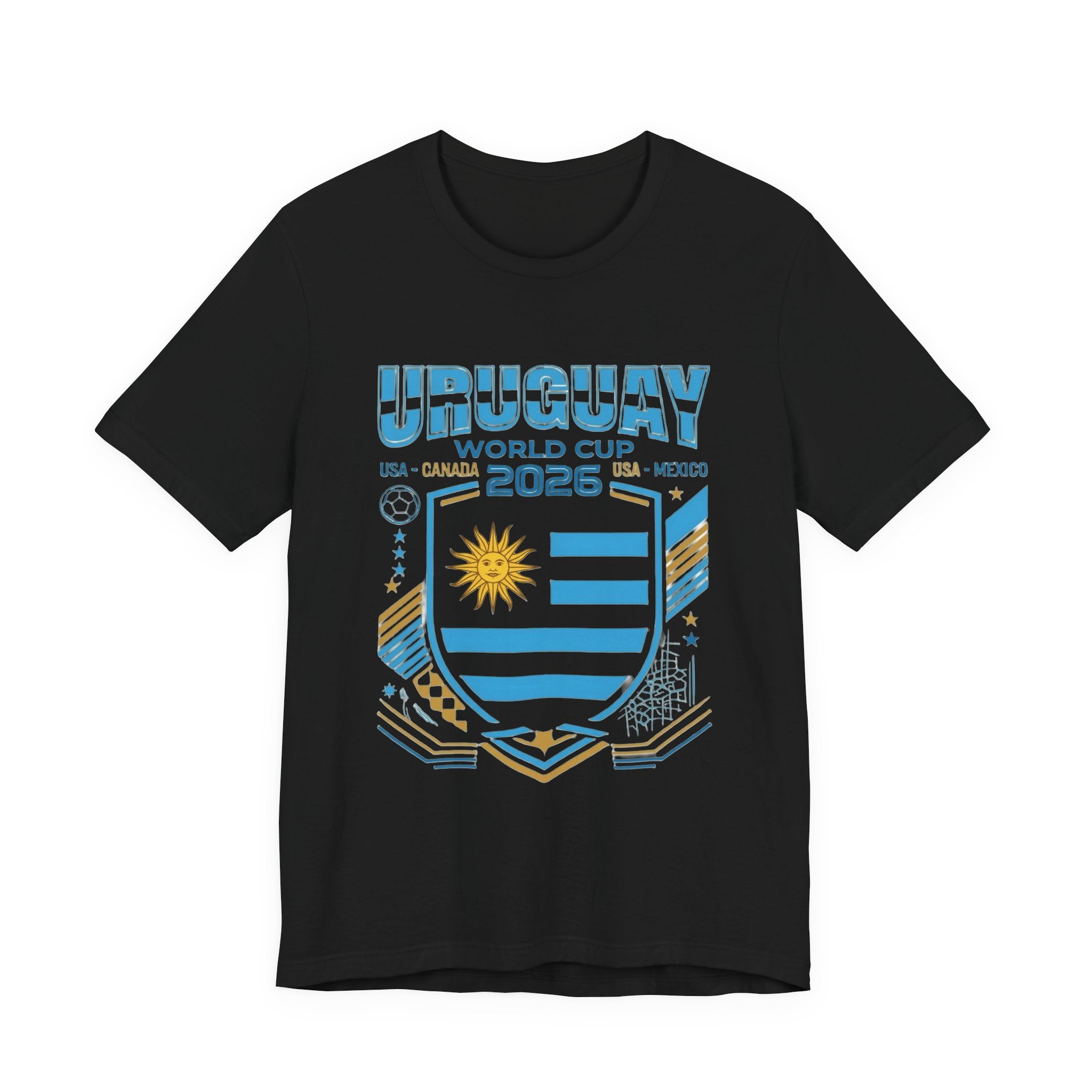T-shirt Uruguay Coupe du Monde 2026 | Blason de football de l'Uruguay, USA Canada Mexique