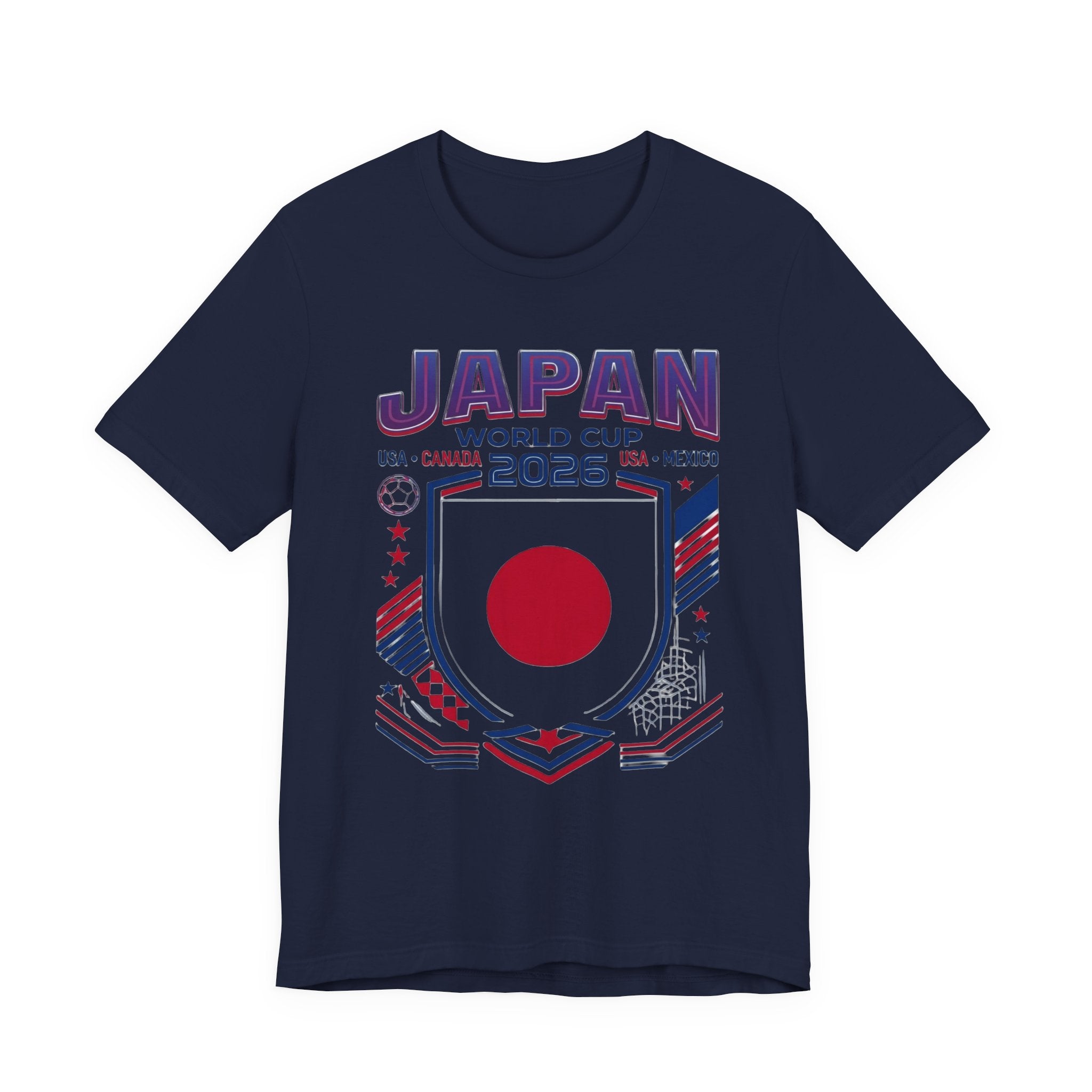 T-shirt Coupe du Monde 2026 Japon | Blason Football Japon, États-Unis Canada Mexique