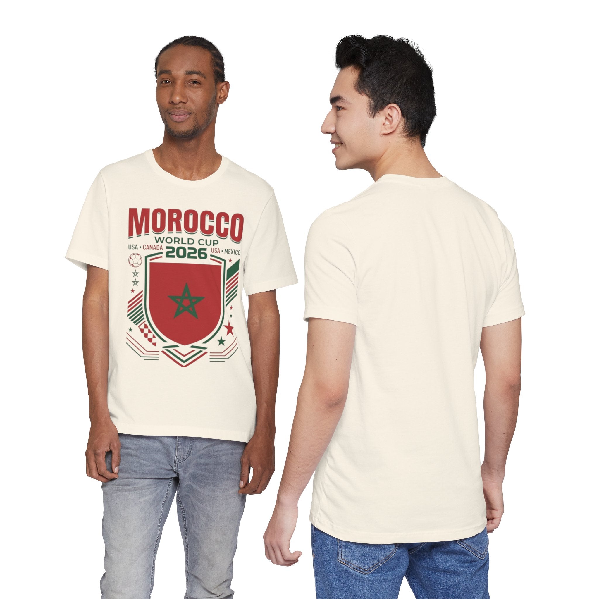 Camiseta Marruecos Copa Mundial 2026 | Escudo de Fútbol de Marruecos, EE. UU. Canadá México