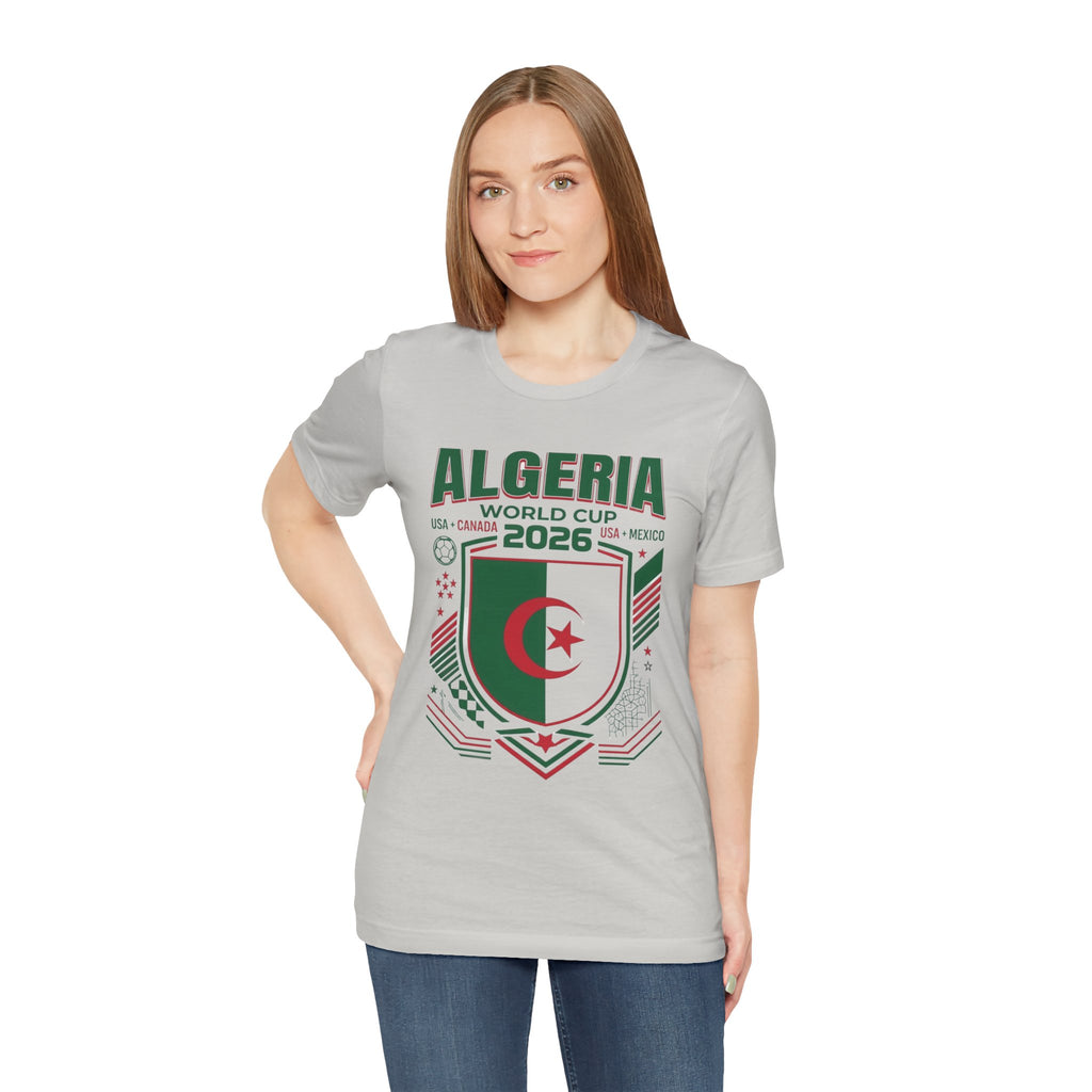 Camiseta de Argelia Mundial 2026 | Escudo de la selección de fútbol de Argelia, EE. UU. Canadá México