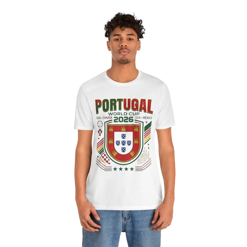 Camiseta de Portugal Copa Mundial 2026 | Escudo de Fútbol de Portugal, EE. UU. Canadá México
