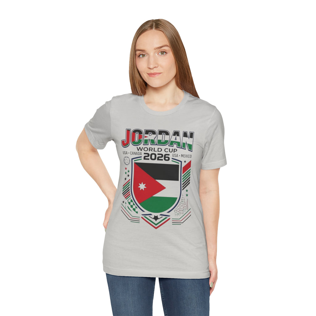 Camiseta Jordan Mundial 2026 | Escudo de fútbol de Jordania, EE. UU., Canadá, México