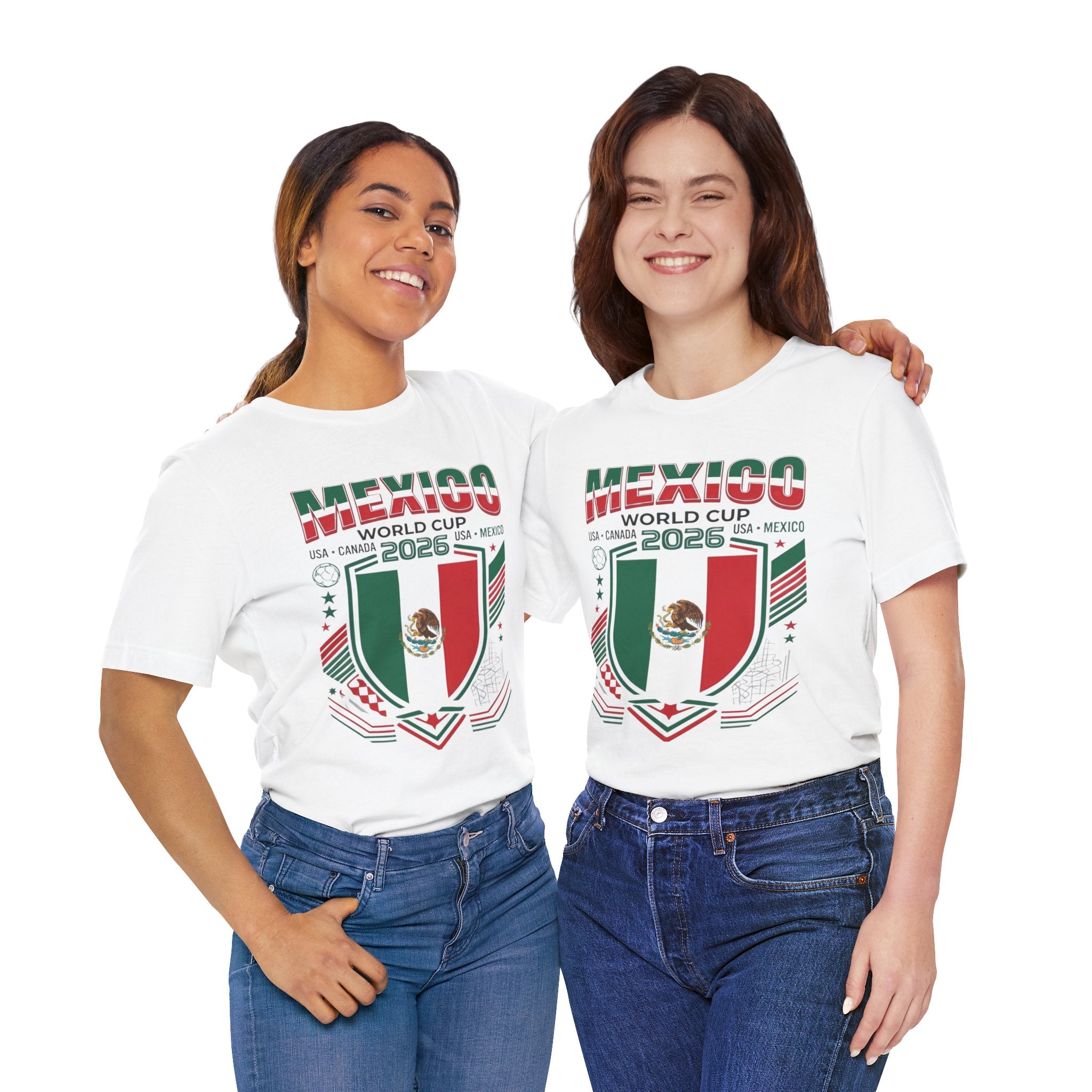 T-shirt Coupe du Monde 2026 Mexique | Blason de football du Mexique, États-Unis Canada Mexique