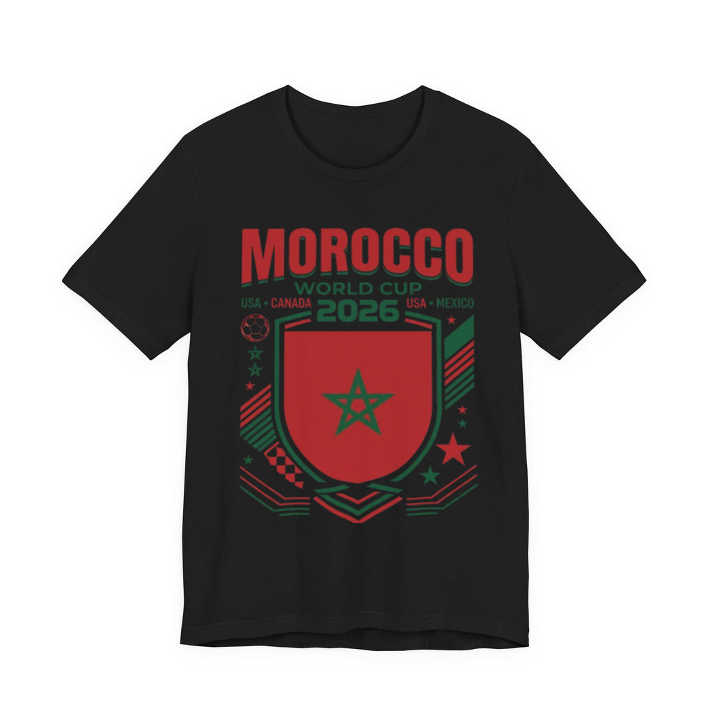 Camiseta Marruecos Copa Mundial 2026 | Escudo de Fútbol de Marruecos, EE. UU. Canadá México