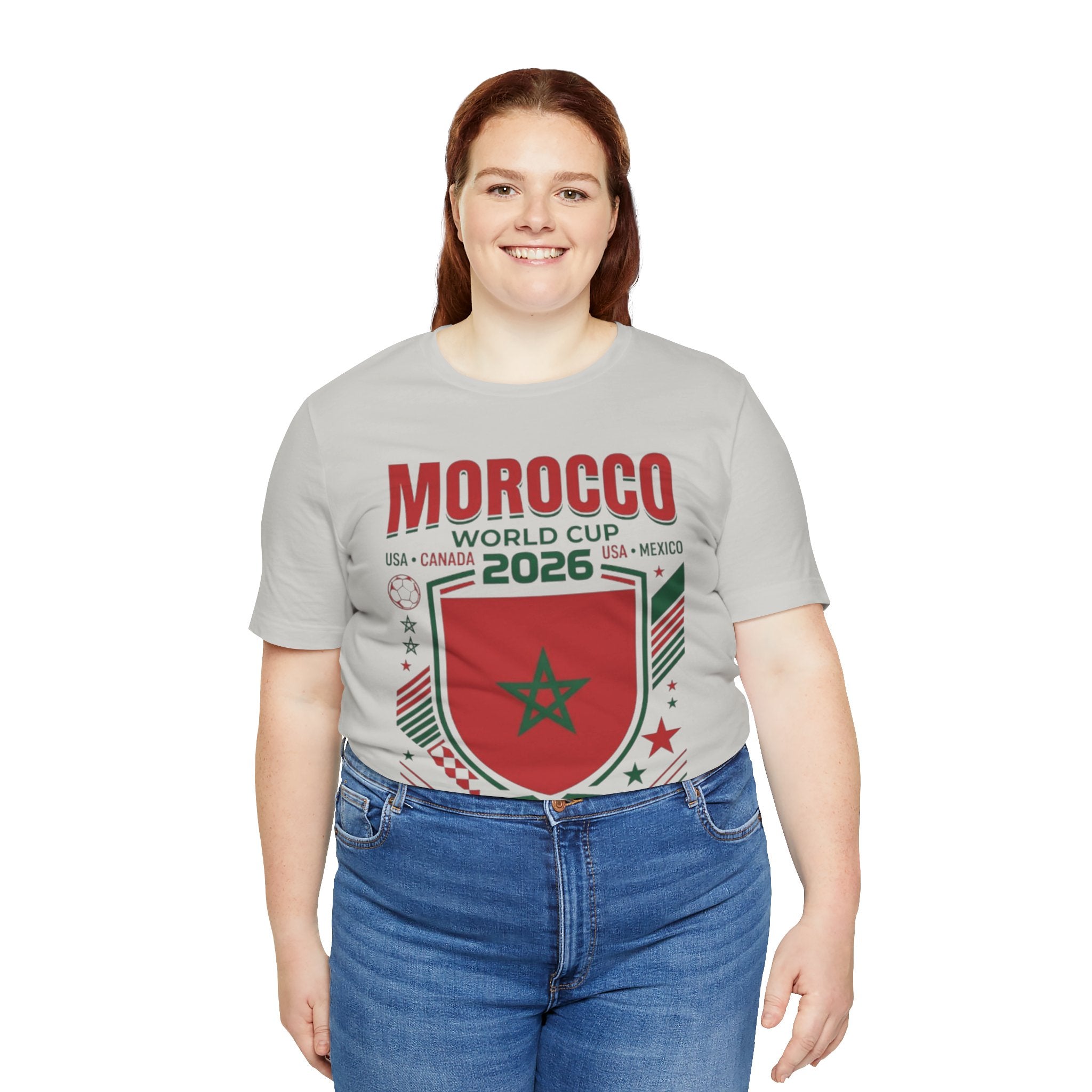 Camiseta Marruecos Copa Mundial 2026 | Escudo de Fútbol de Marruecos, EE. UU. Canadá México