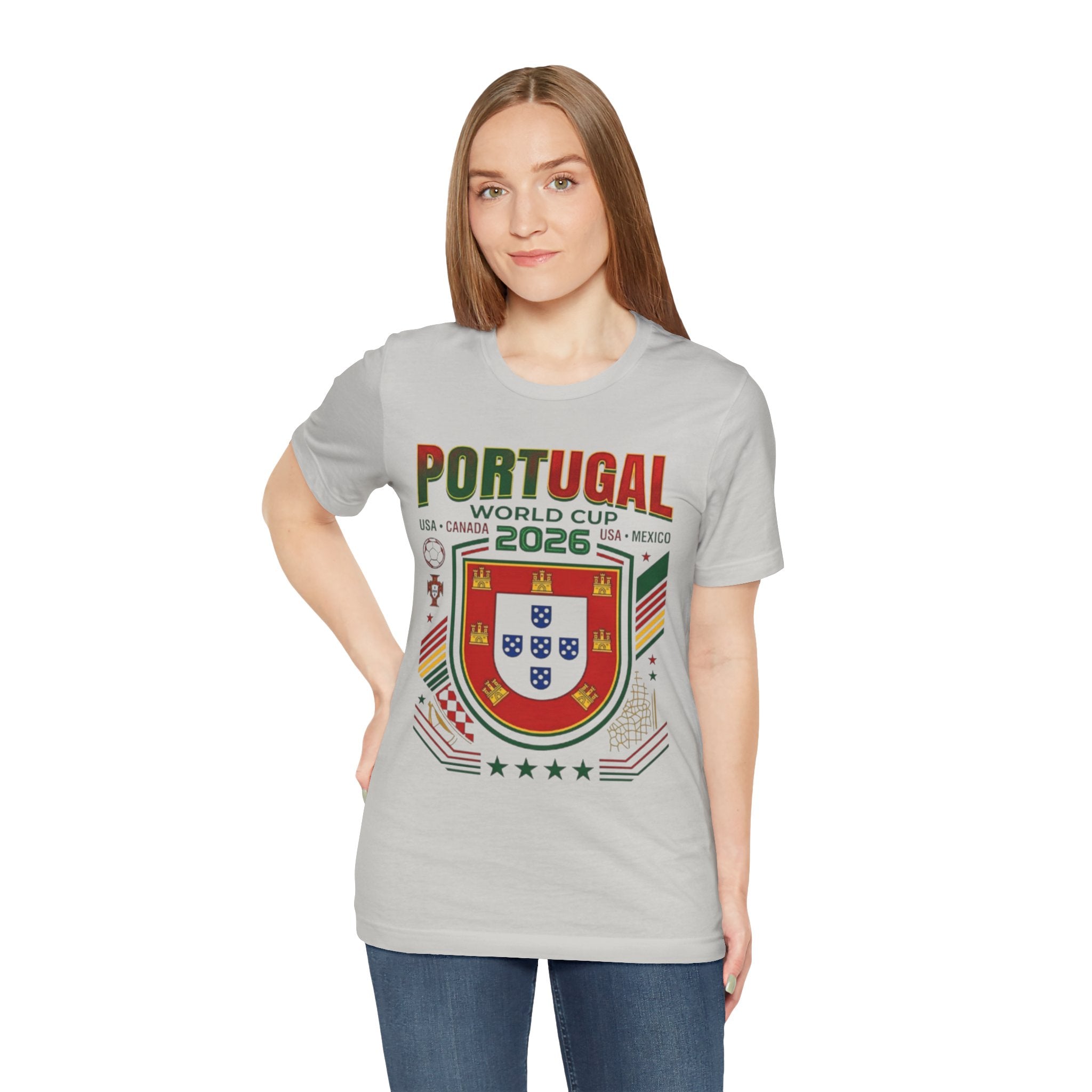 Camiseta de Portugal Copa Mundial 2026 | Escudo de Fútbol de Portugal, EE. UU. Canadá México