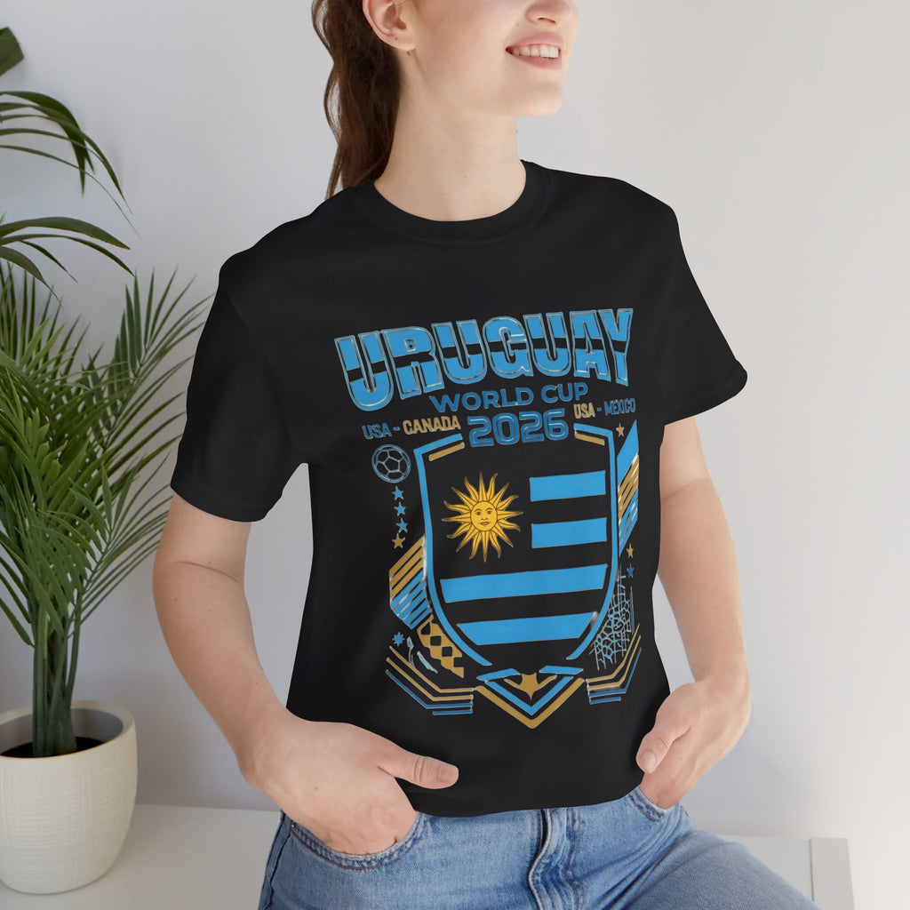 Camiseta Mundial Uruguay 2026 | Escudo de Fútbol de Uruguay, EE. UU., Canadá, México
