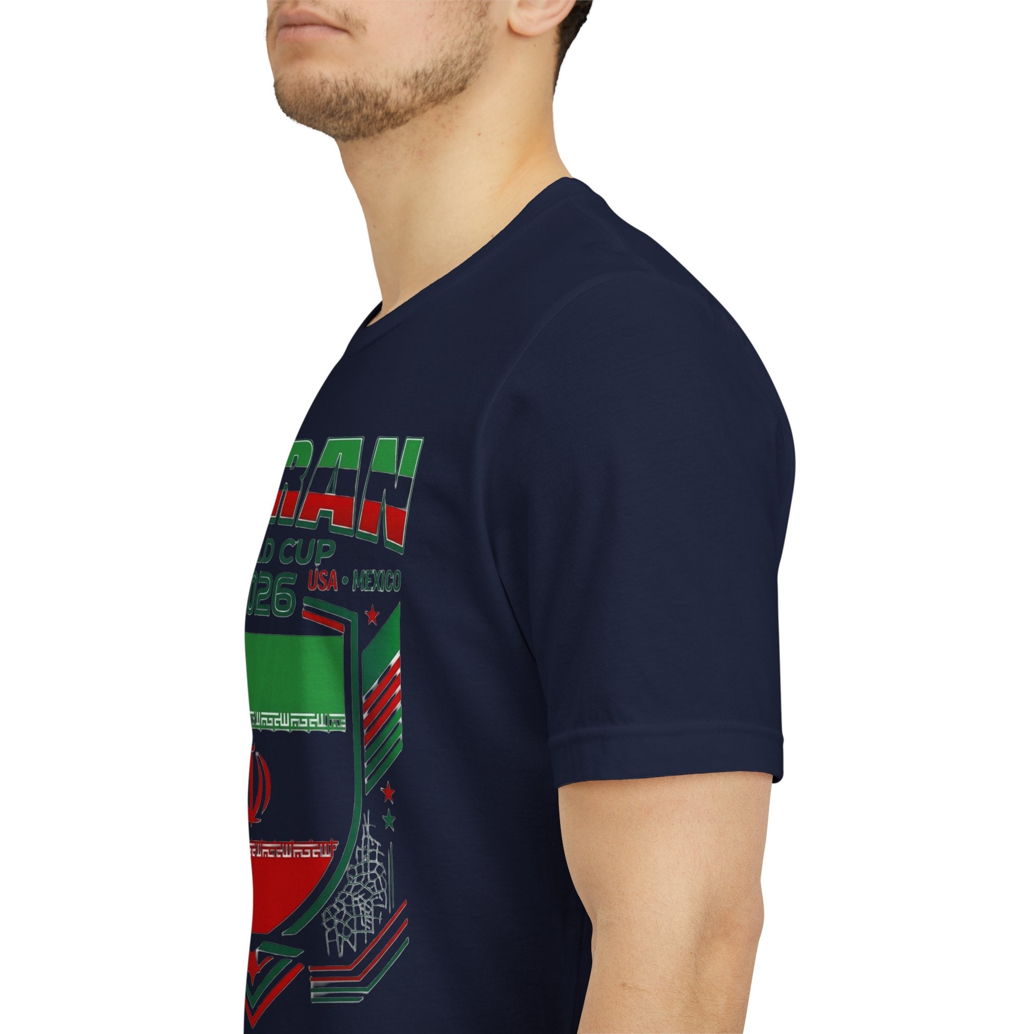 Camiseta de Irán Mundial 2026 | Escudo de fútbol de Irán, EE. UU. Canadá México