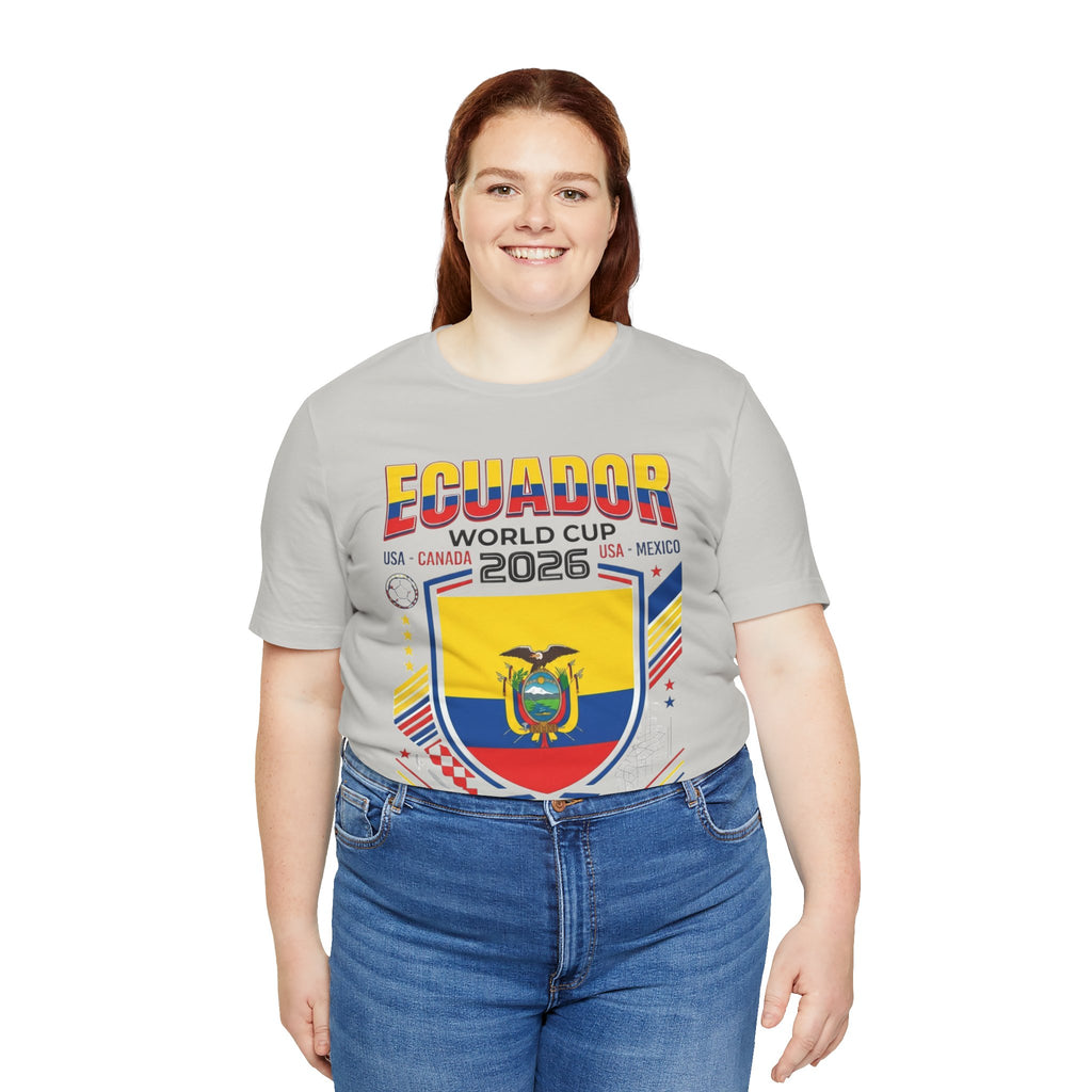 Camiseta Ecuador Mundial 2026 | Escudo de Fútbol de Ecuador, EE. UU. Canadá México