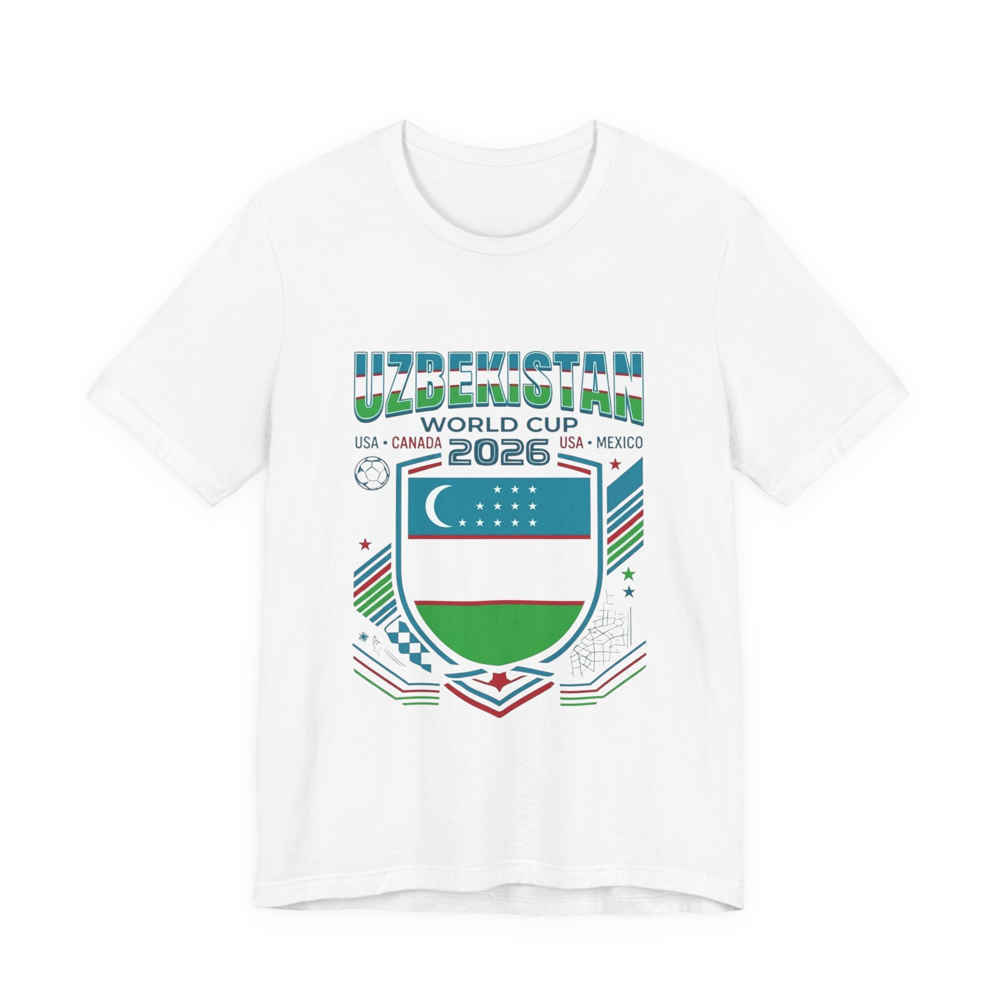 Camiseta Uzbekistán Mundial 2026 | Escudo de fútbol de Uzbekistán, EE. UU. Canadá México