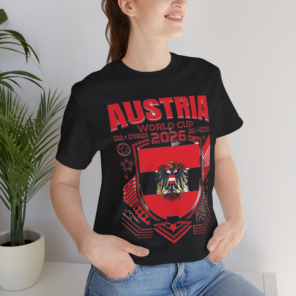 Camiseta Austria Mundial 2026 | Escudo de fútbol de Austria, EE. UU. Canadá México