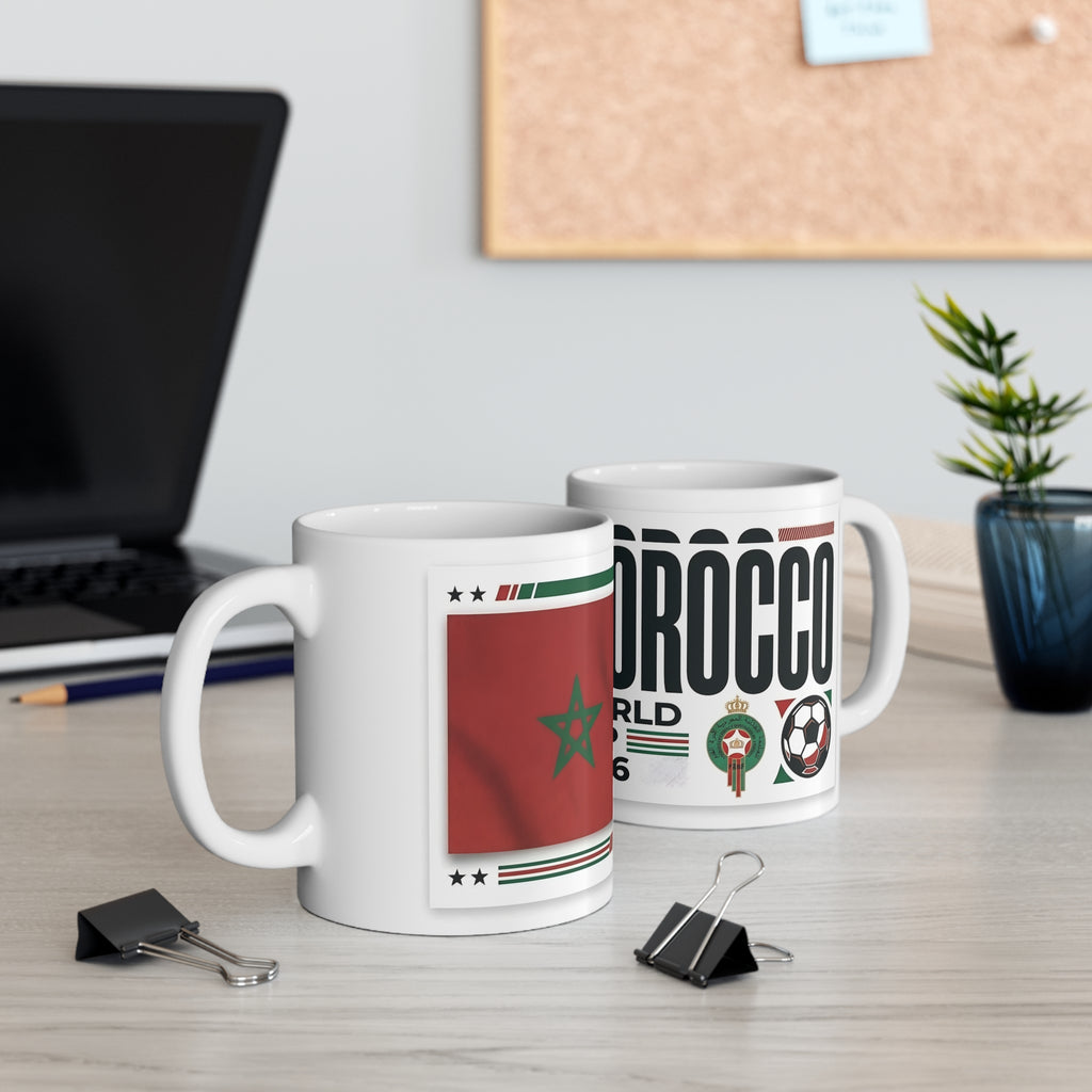 Taza Mundial Marruecos 2026 — Taza de café para aficionados al fútbol
