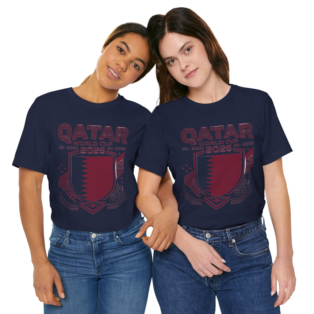 Camiseta del Mundial de Catar 2026 | Escudo de fútbol de Catar, EE. UU., Canadá, México