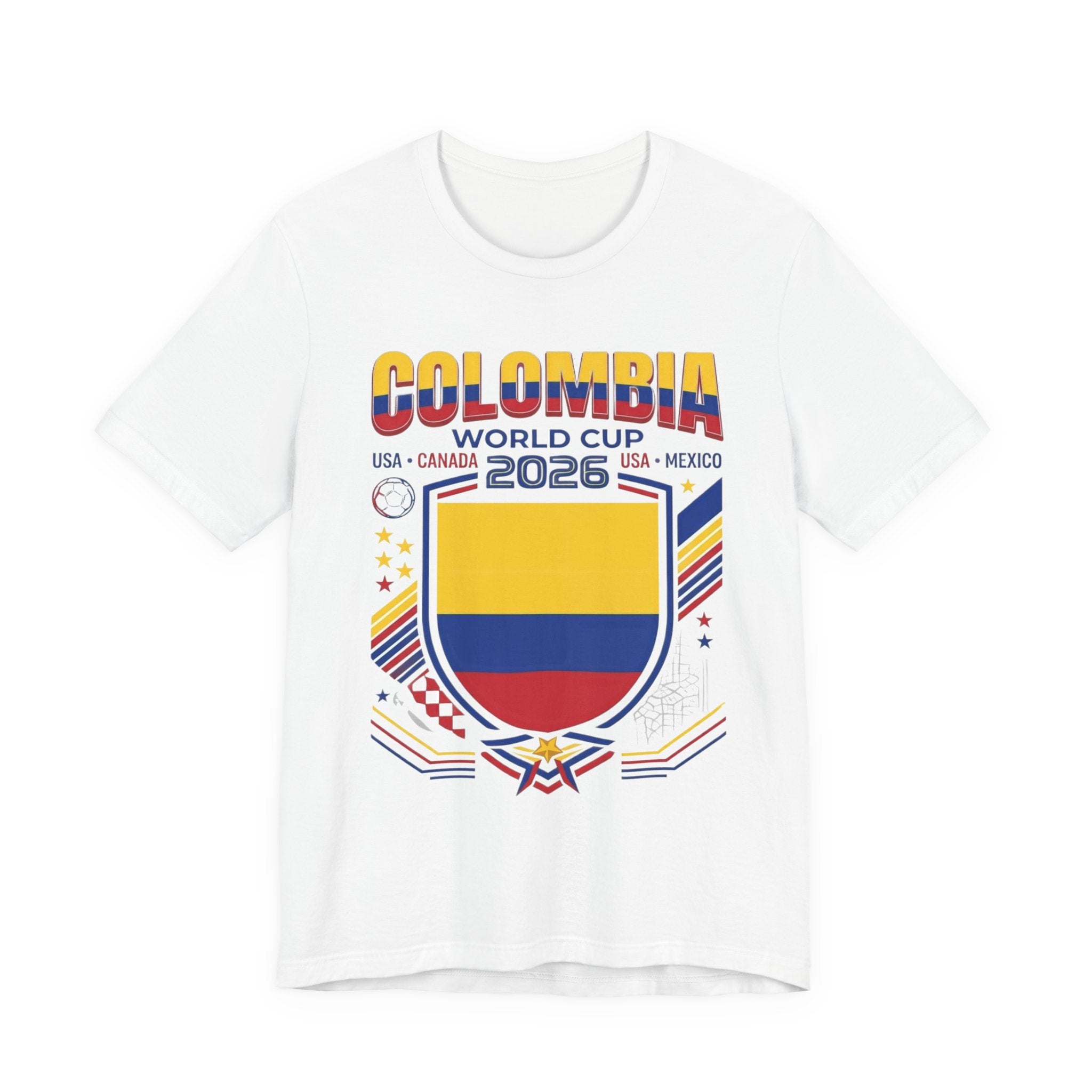 Colombia World Cup 2026 Tee | Colombia Football Crest, USA Canada Mexico
