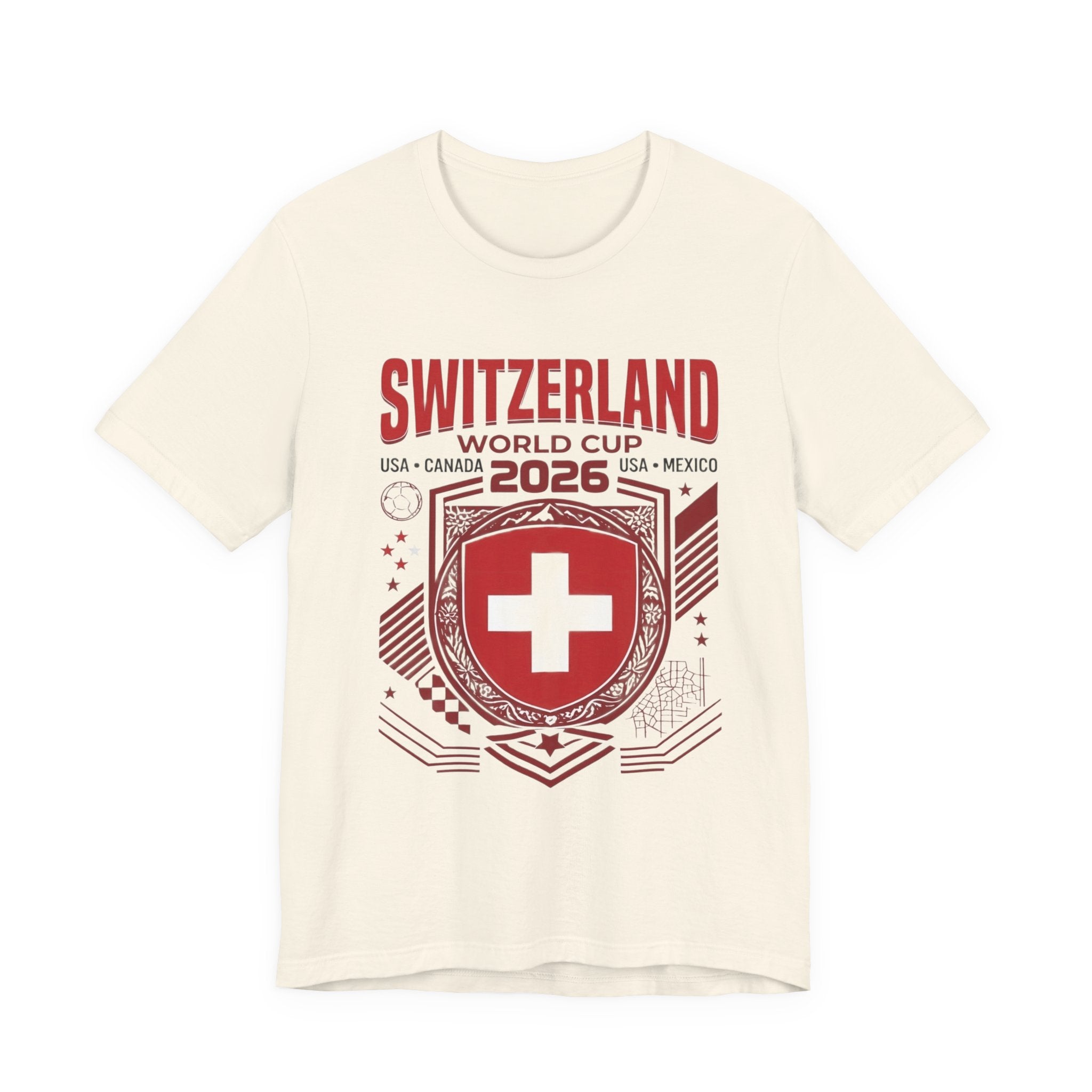 T-shirt Suisse Coupe du Monde 2026 | Blason Football Suisse, USA Canada Mexique