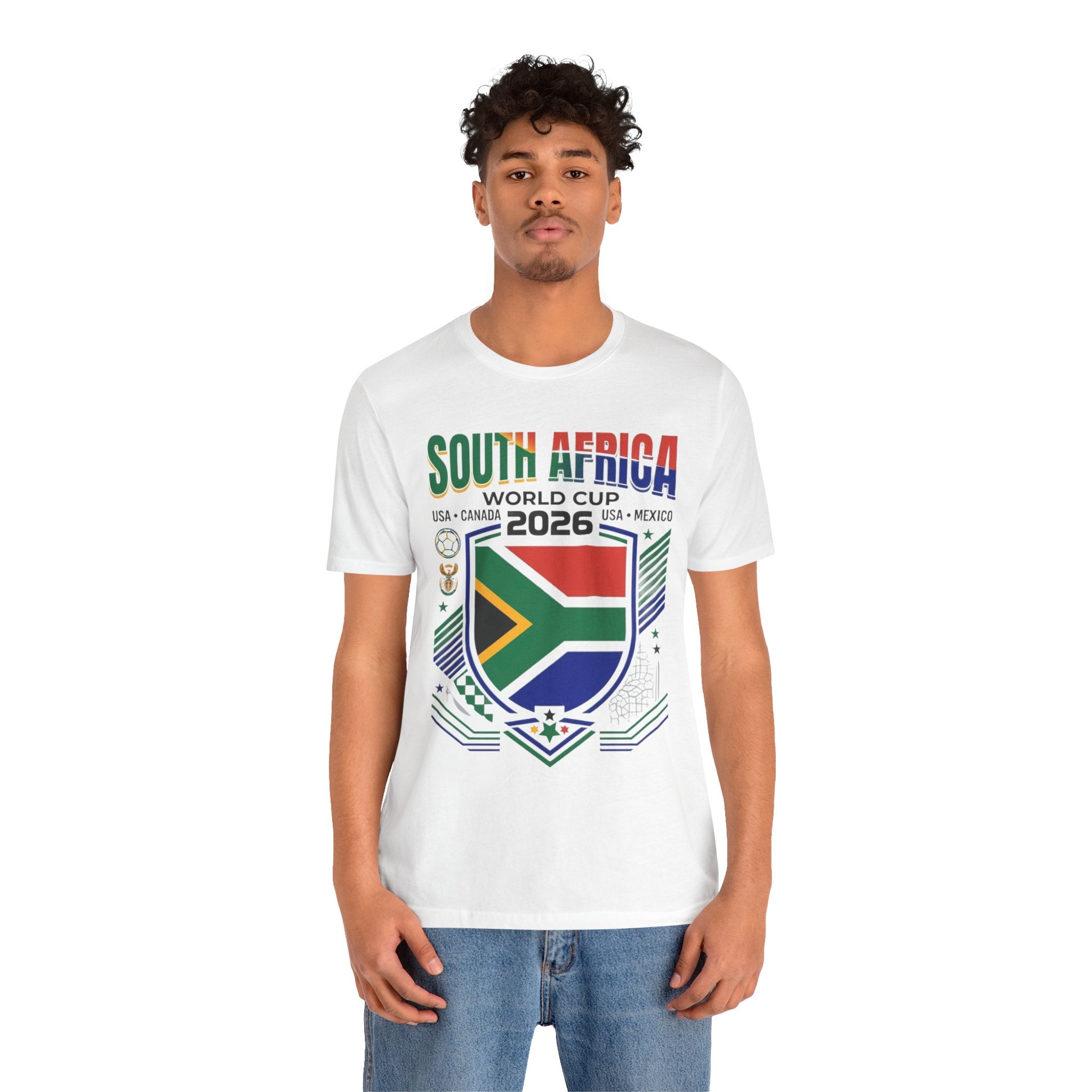Camiseta Mundial de Sudáfrica 2026 | Escudo de Fútbol de Sudáfrica, EE. UU., Canadá, México