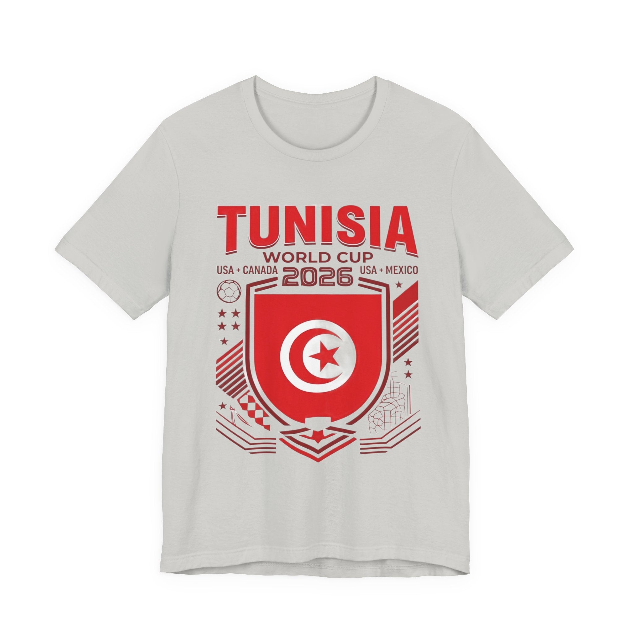 T-shirt Coupe du Monde 2026 Tunisie | Blason Football Tunisien, USA Canada Mexique