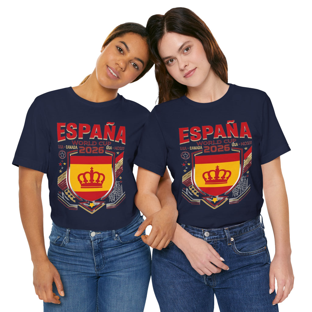 Camiseta España Mundial 2026 | Escudo de Fútbol de España, EE. UU., Canadá, México
