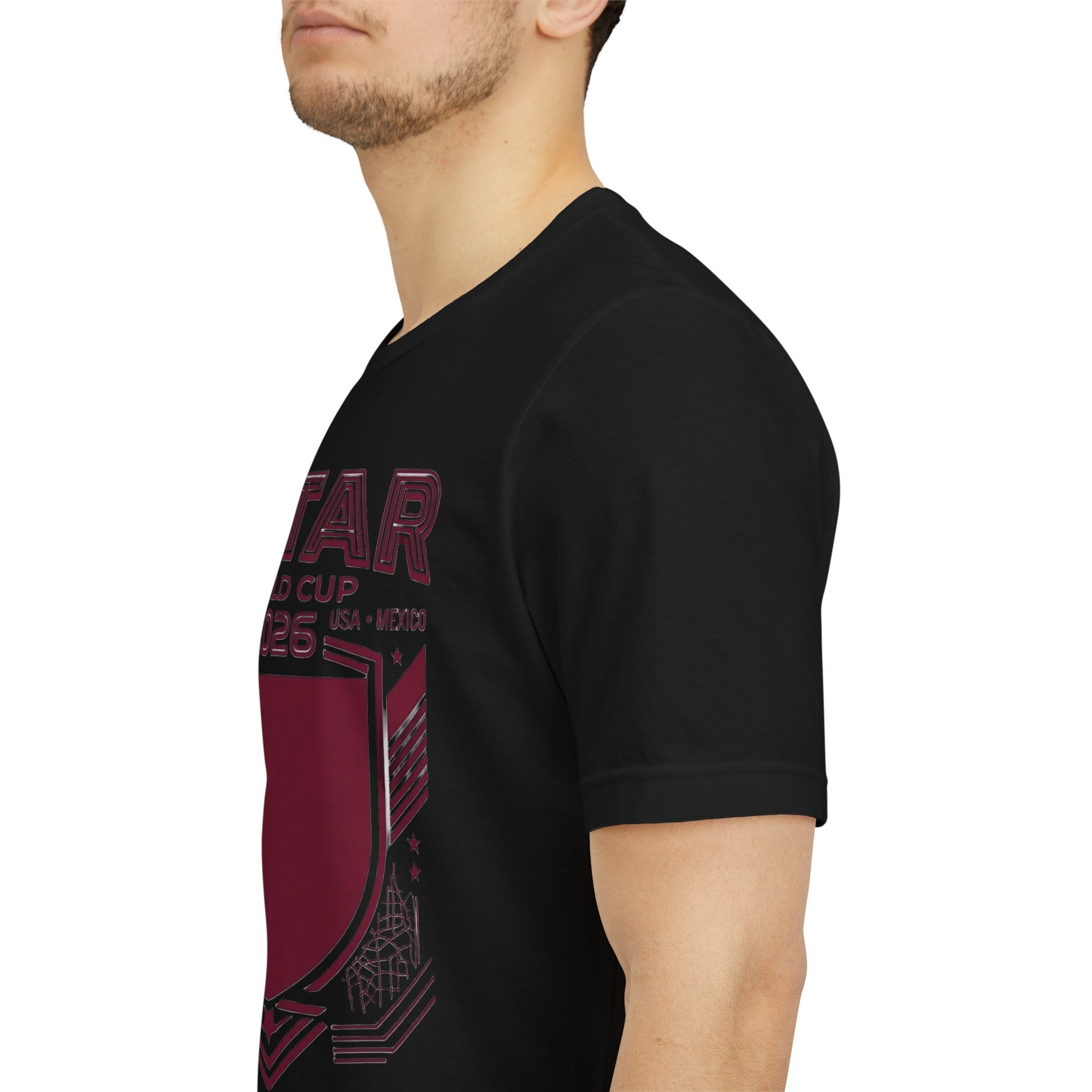 Camiseta del Mundial de Catar 2026 | Escudo de fútbol de Catar, EE. UU., Canadá, México