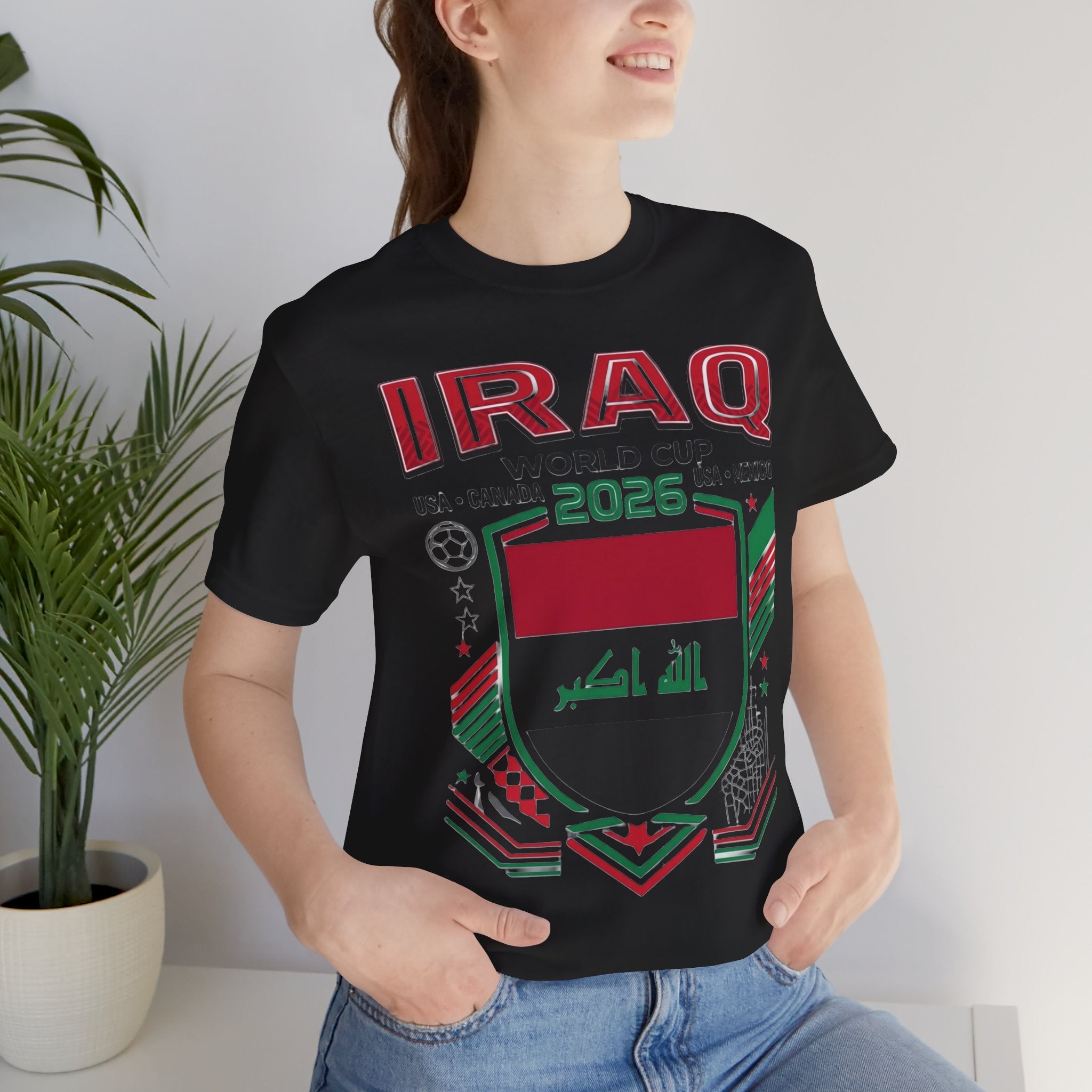 Camiseta Irak Mundial 2026 | Escudo de Fútbol de Irak, EE. UU. Canadá México