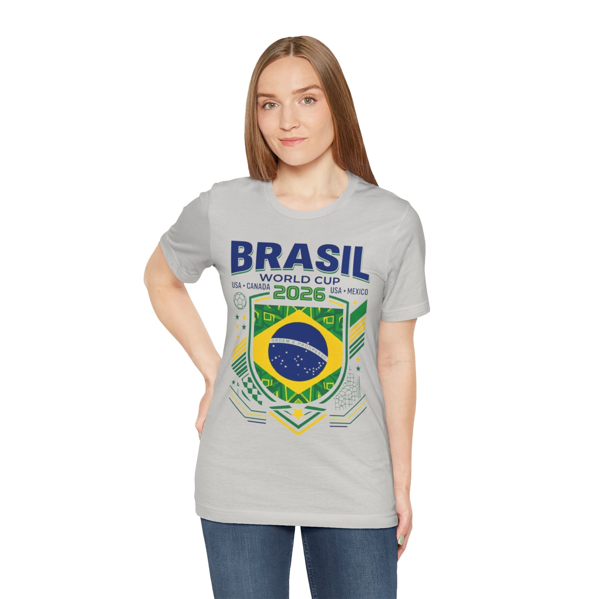 T-shirt Coupe du Monde Brésil 2026 | Blason Football Brésil, États-Unis Canada Mexique