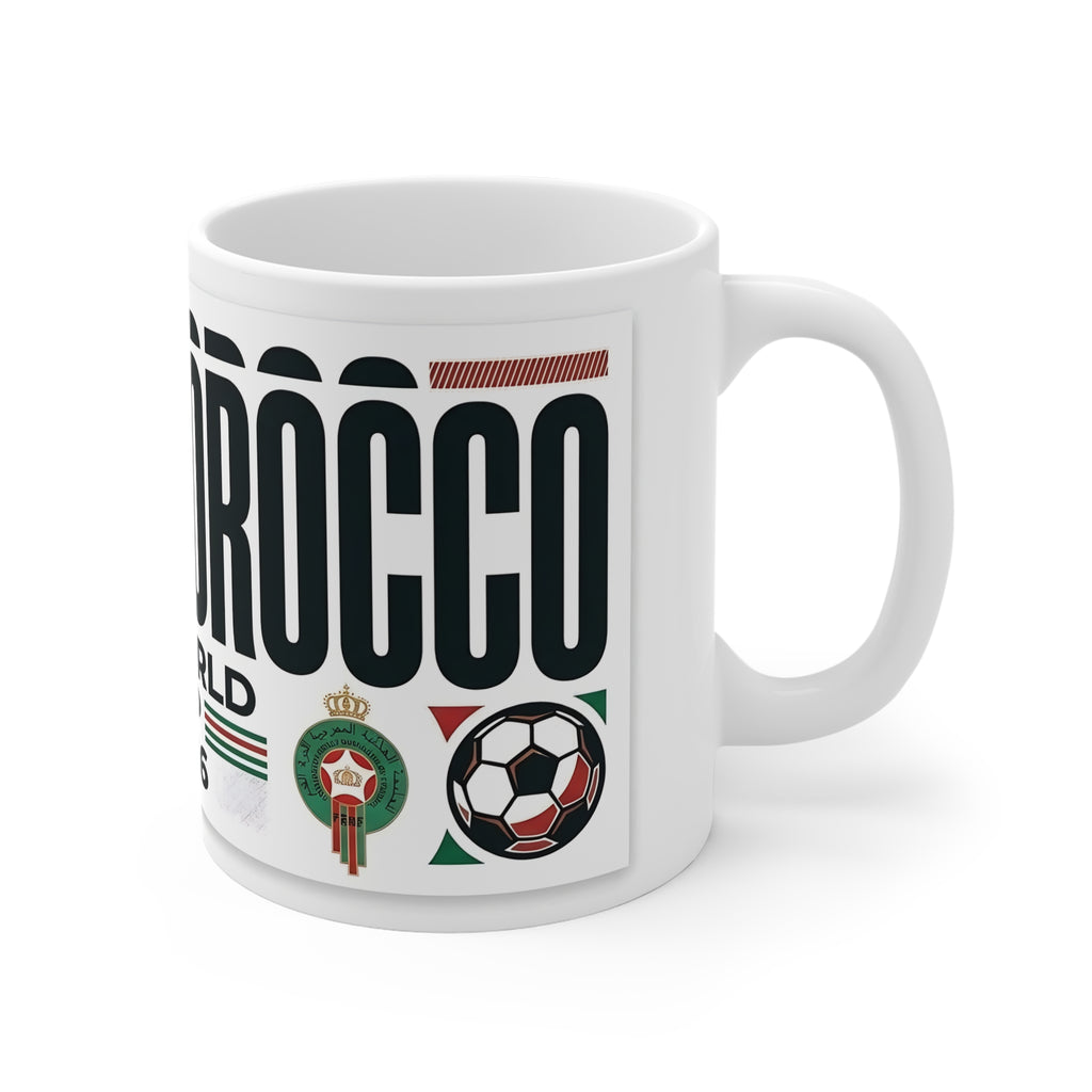 Taza Mundial Marruecos 2026 — Taza de café para aficionados al fútbol