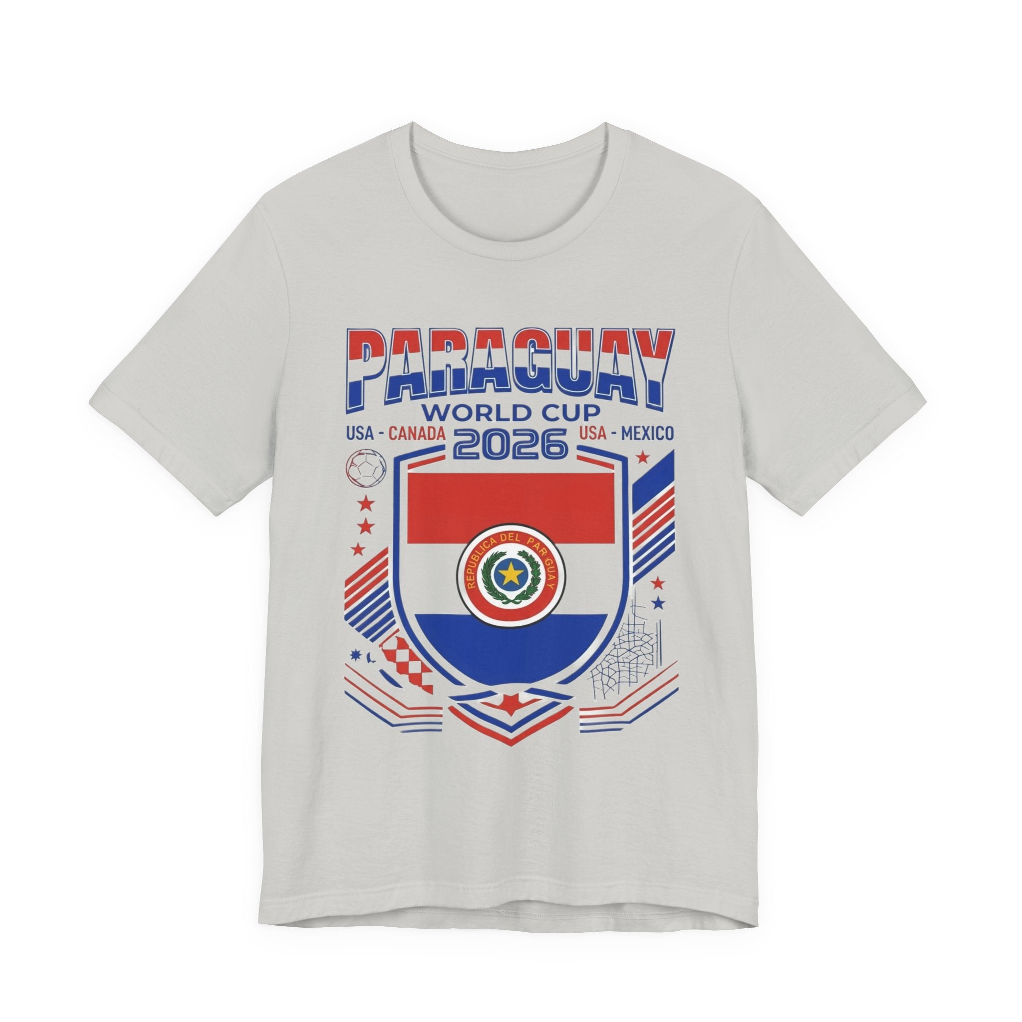 Camiseta de Paraguay Mundial 2026 | Escudo de fútbol de Paraguay, EE. UU. Canadá México