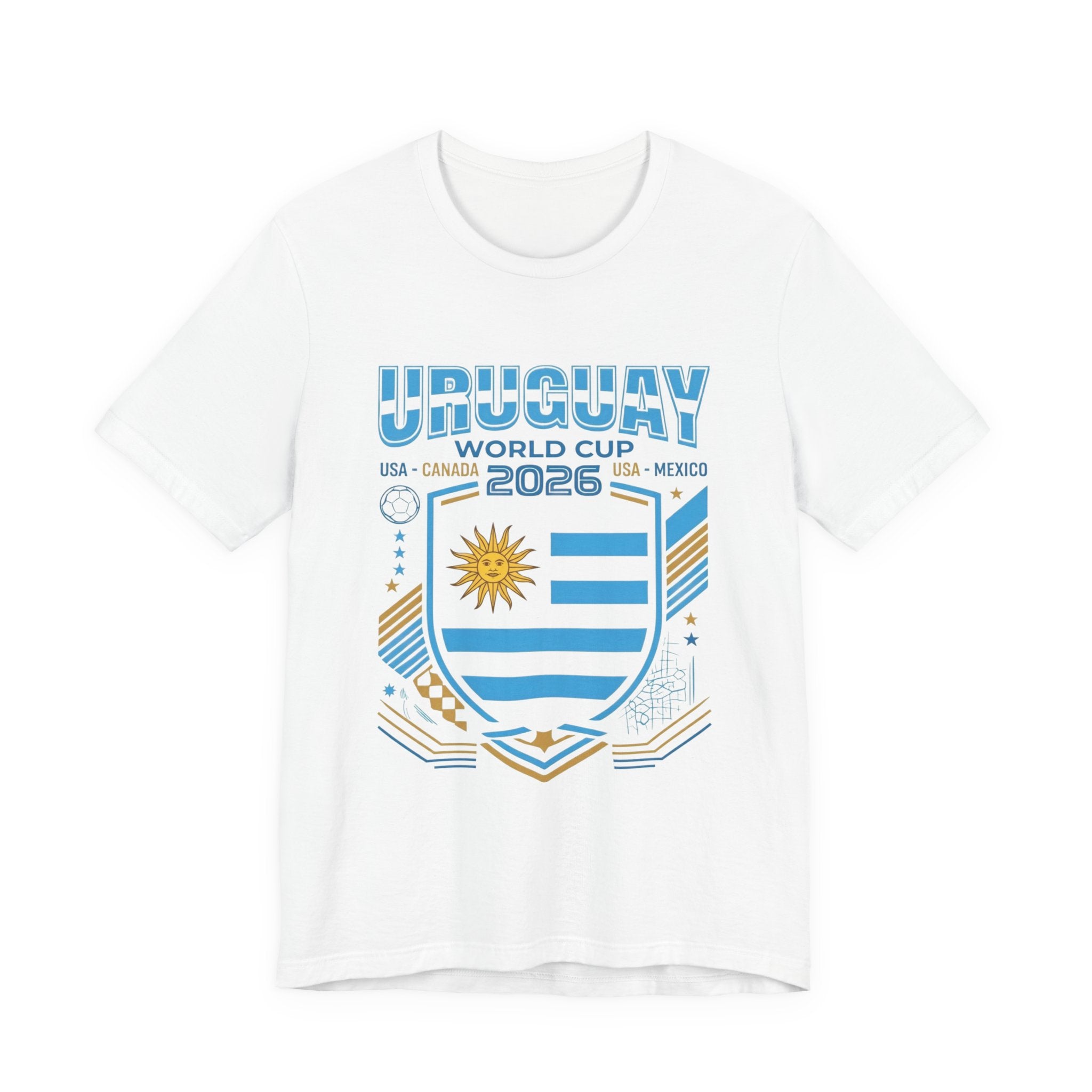 T-shirt Uruguay Coupe du Monde 2026 | Blason de football de l'Uruguay, USA Canada Mexique