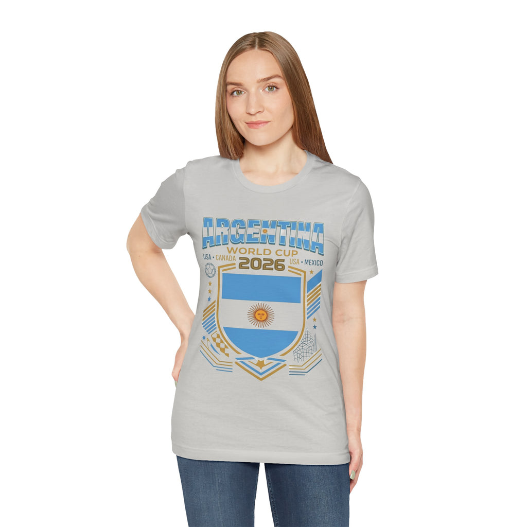 Camiseta Argentina Mundial 2026 | Escudo de la selección argentina de fútbol, EE. UU., Canadá, México