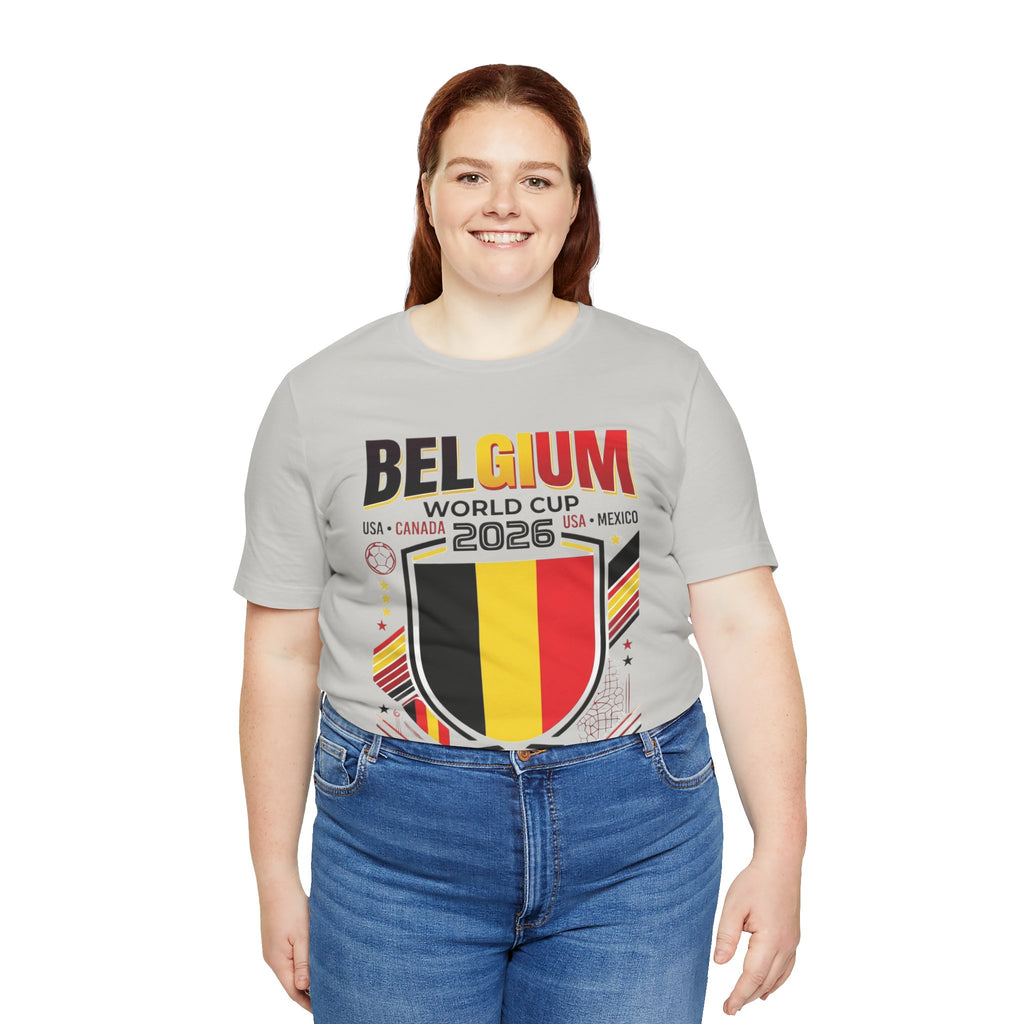 T-shirt Belgique Coupe du Monde 2026 | Blason Football Belgique, USA Canada Mexique