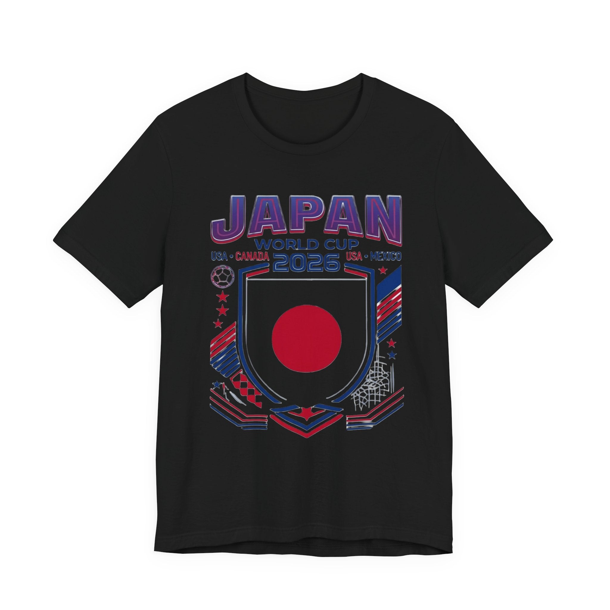 T-shirt Coupe du Monde 2026 Japon | Blason Football Japon, États-Unis Canada Mexique