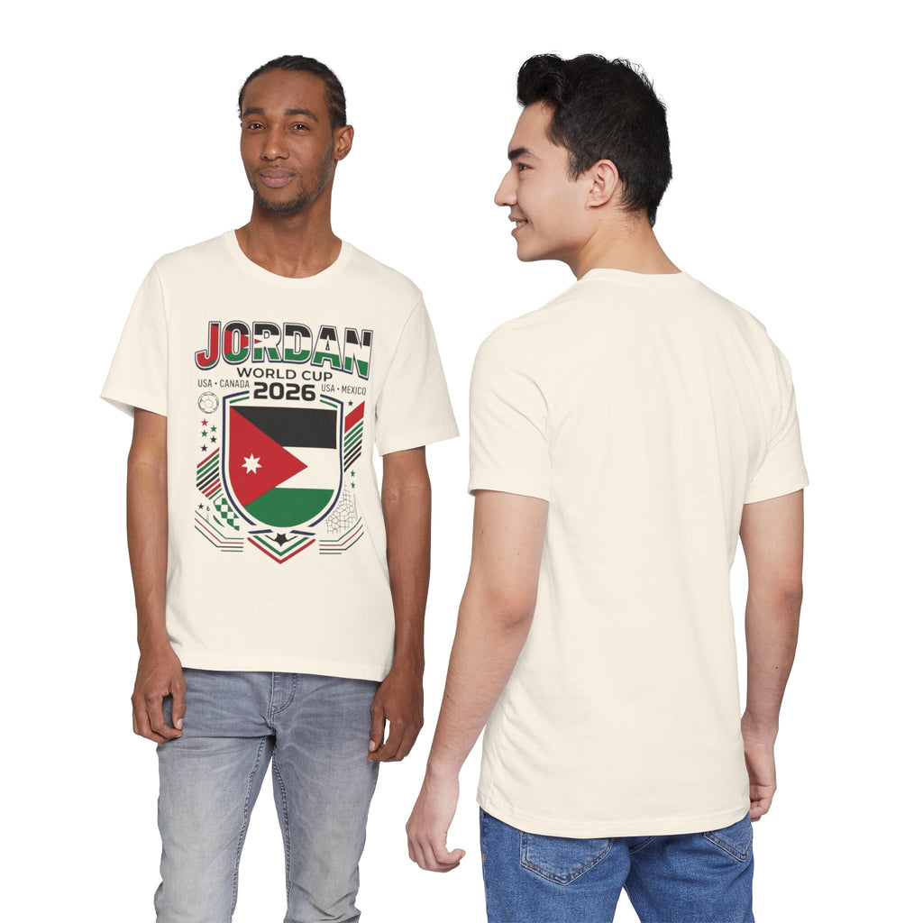 Camiseta Jordan Mundial 2026 | Escudo de fútbol de Jordania, EE. UU., Canadá, México