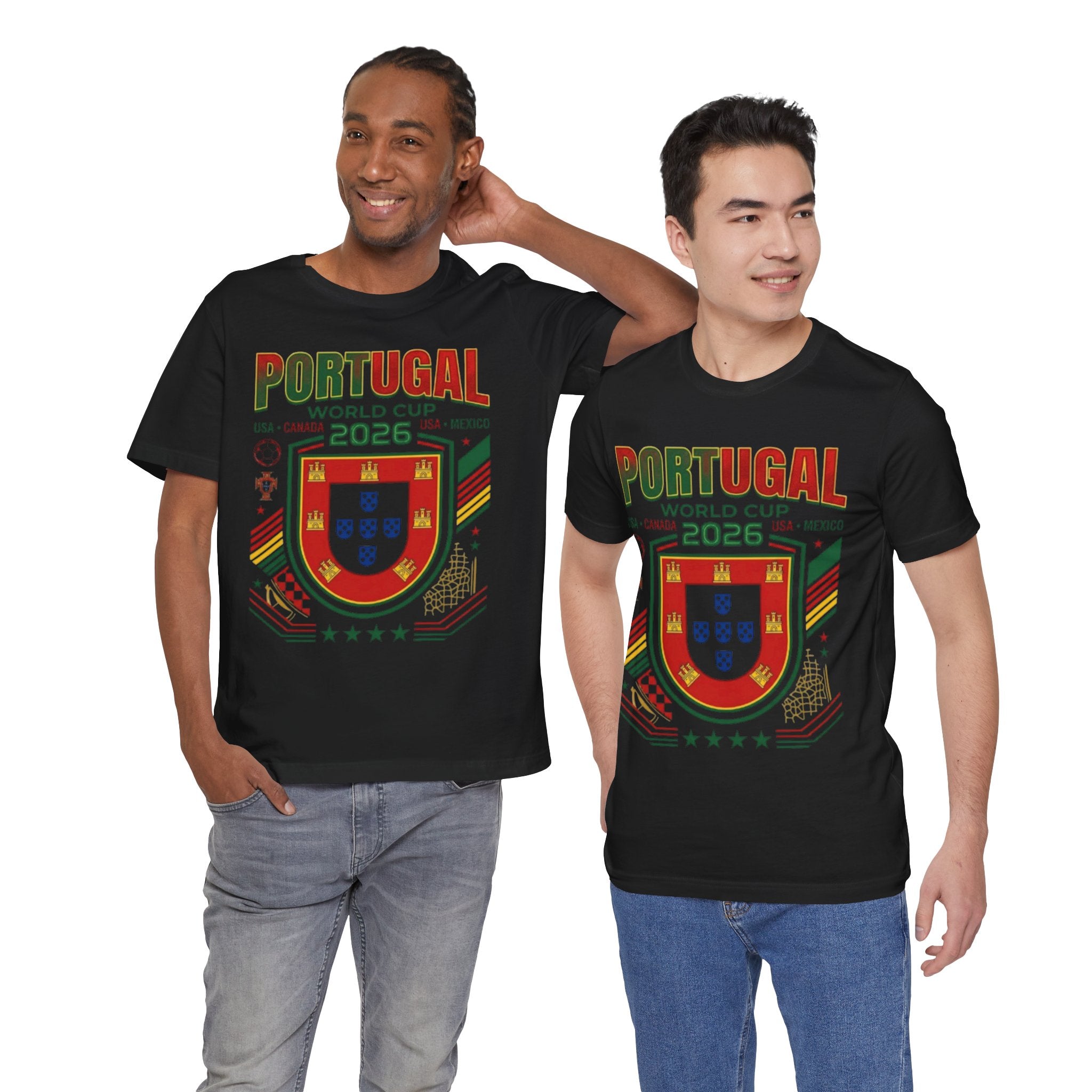 Camiseta de Portugal Copa Mundial 2026 | Escudo de Fútbol de Portugal, EE. UU. Canadá México