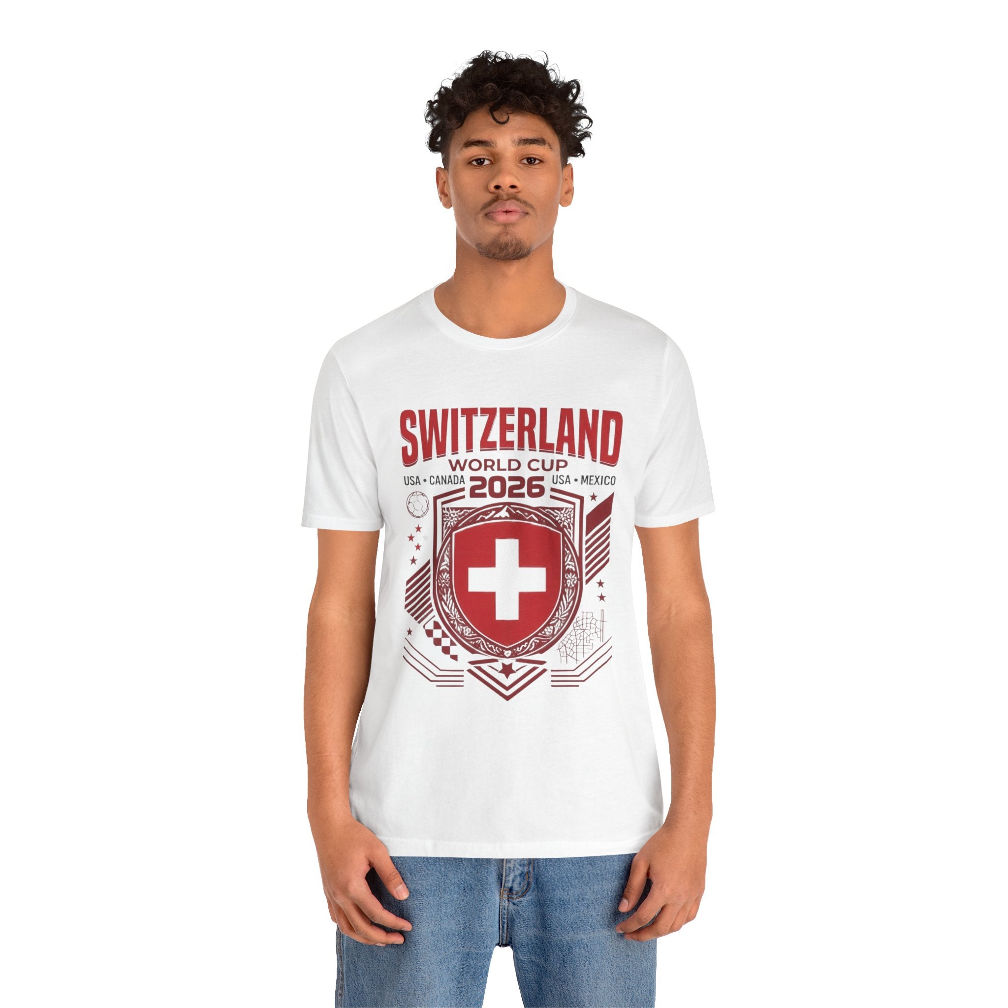 T-shirt Suisse Coupe du Monde 2026 | Blason Football Suisse, USA Canada Mexique