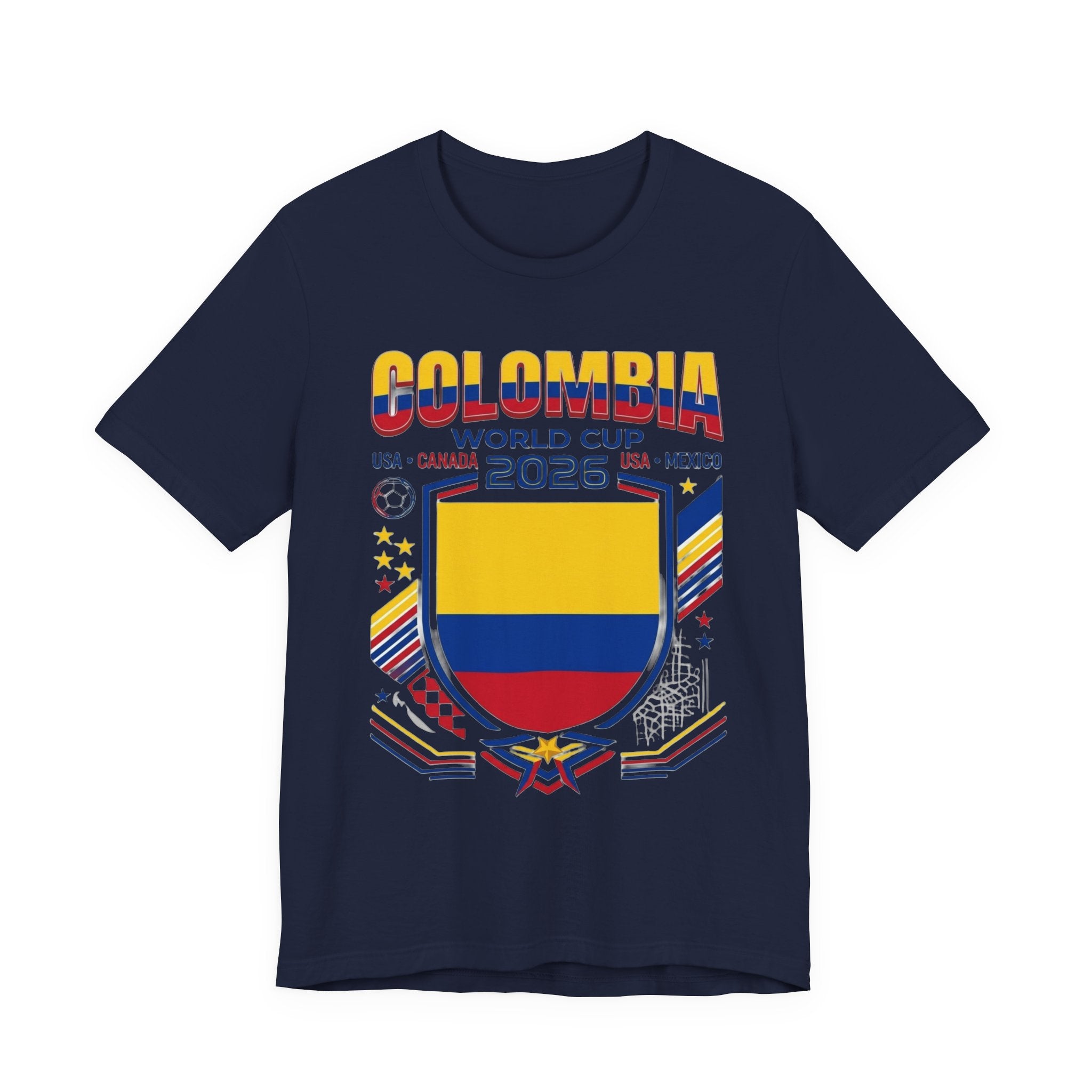 Colombia World Cup 2026 Tee | Colombia Football Crest, USA Canada Mexico